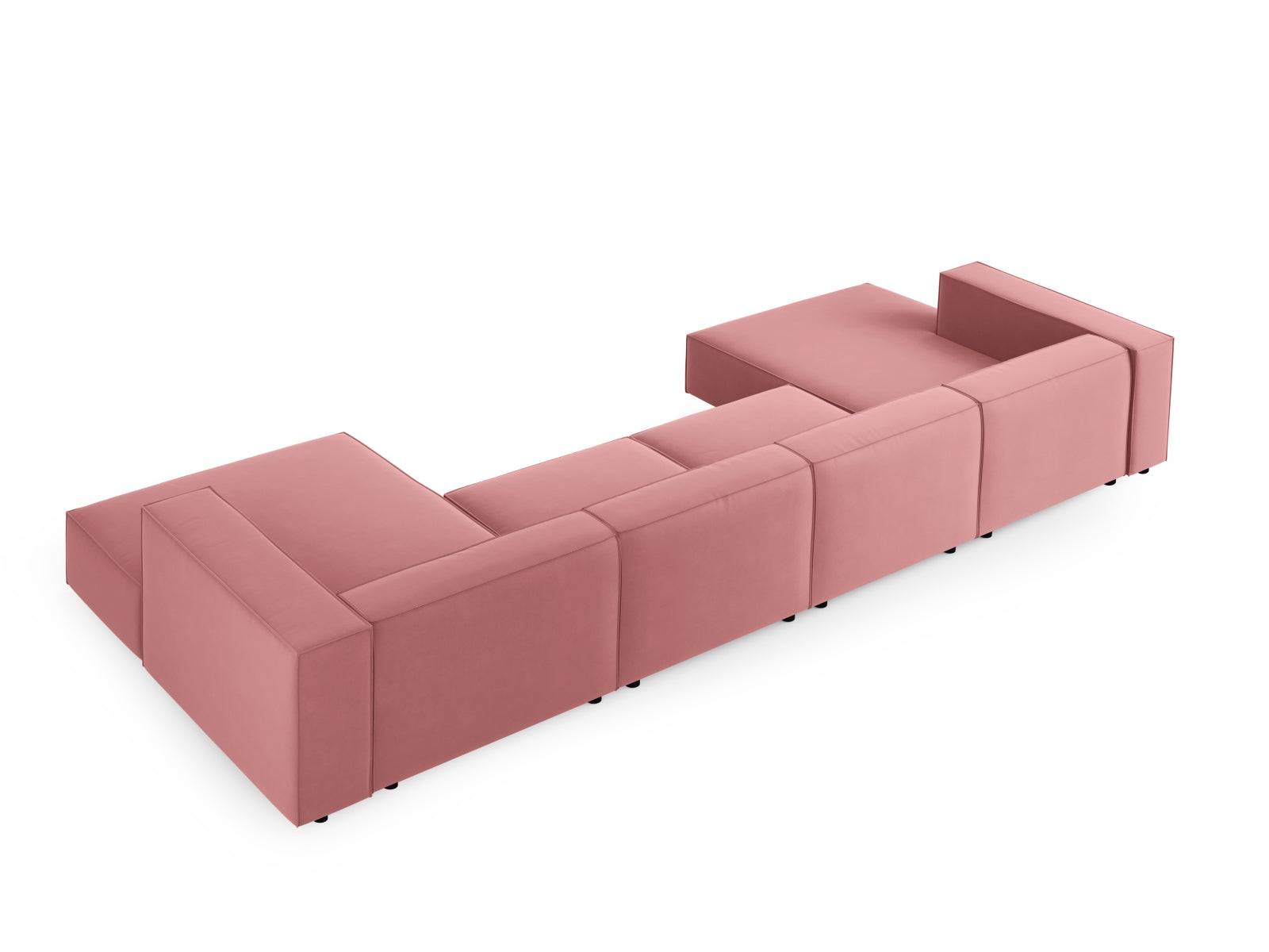 Arendal Velour Panoramic Sofa 6 Sitzer in Flamingo präsentiert im Onlineshop von KAQTU Design AG. 3er Sofa ist von Cosmopolitan Design