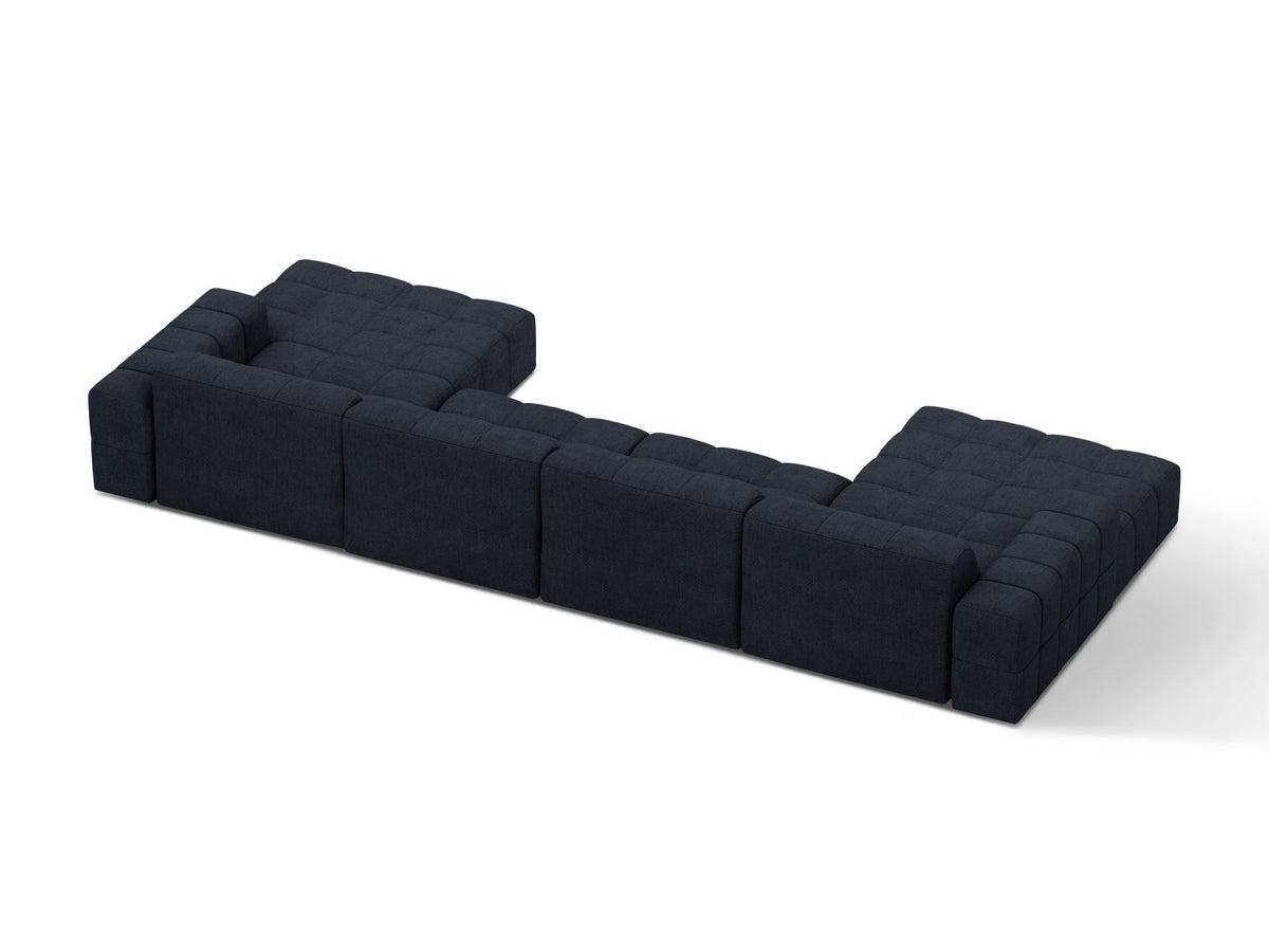Cosmopolitan Design Chicago Panoramic Sofa, 6-Sitzer in Light Beige-Eden, Massivholzrahmen, Kunststoffbeine, grosszügige Sitzfläche mit Récamiere.