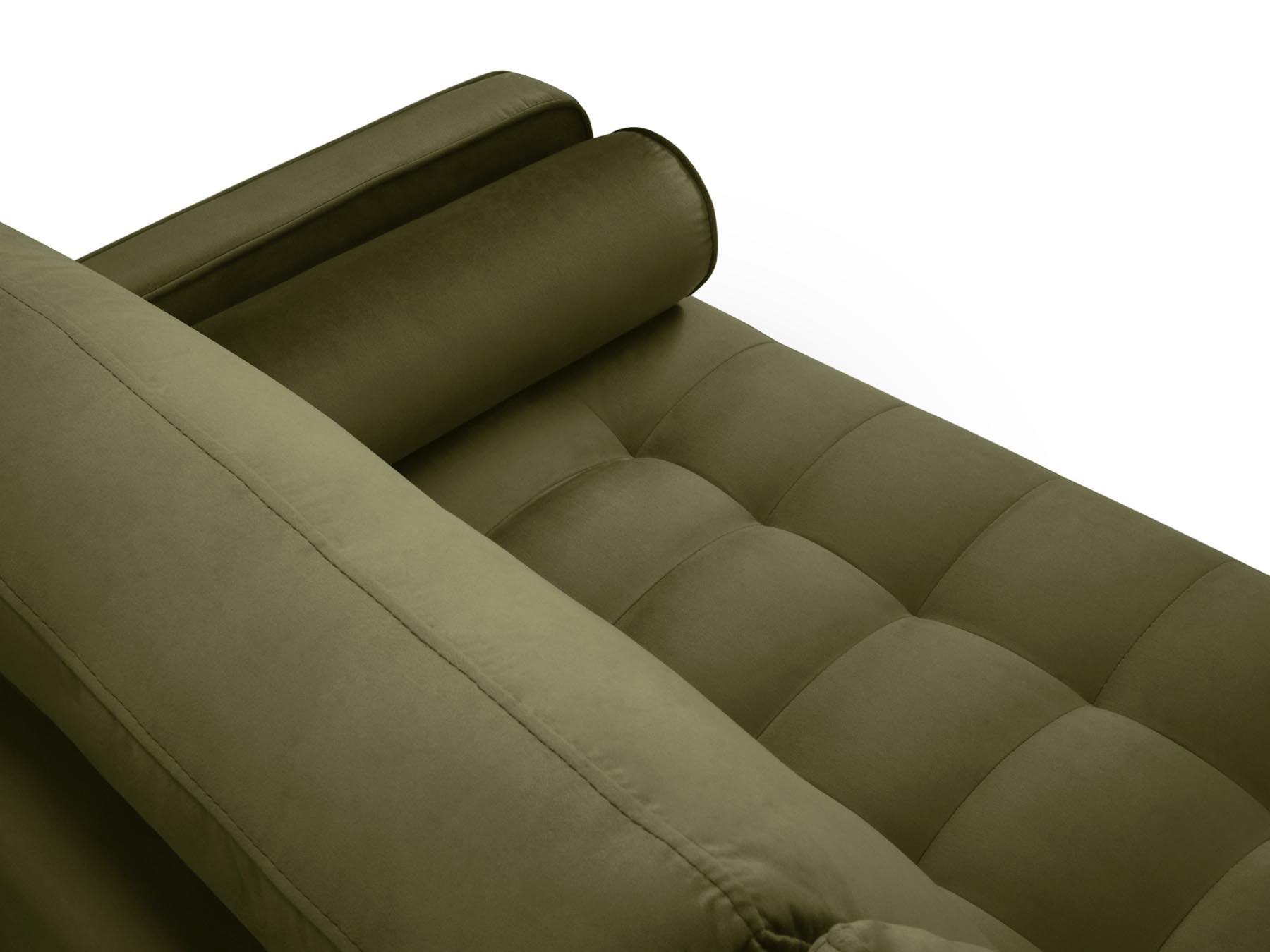 Elegantes 6-Sitzer Ecksofa Aspen in modernem Grünton, ideal für gemütliche Zusammenkünfte und stilvolle Wohnräume.