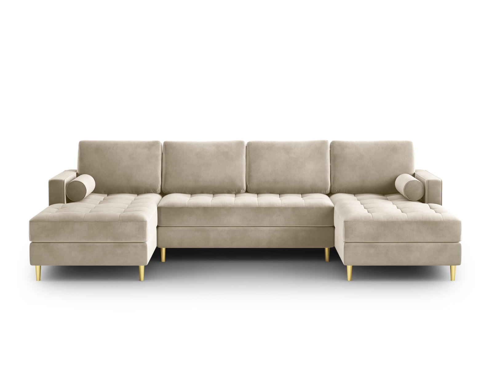 Elegantes 6-Sitzer Ecksofa Aspen in stilvollem Dunkelbeige, ideal für moderne Wohnräume, präsentiert von Cosmopolitan Design.