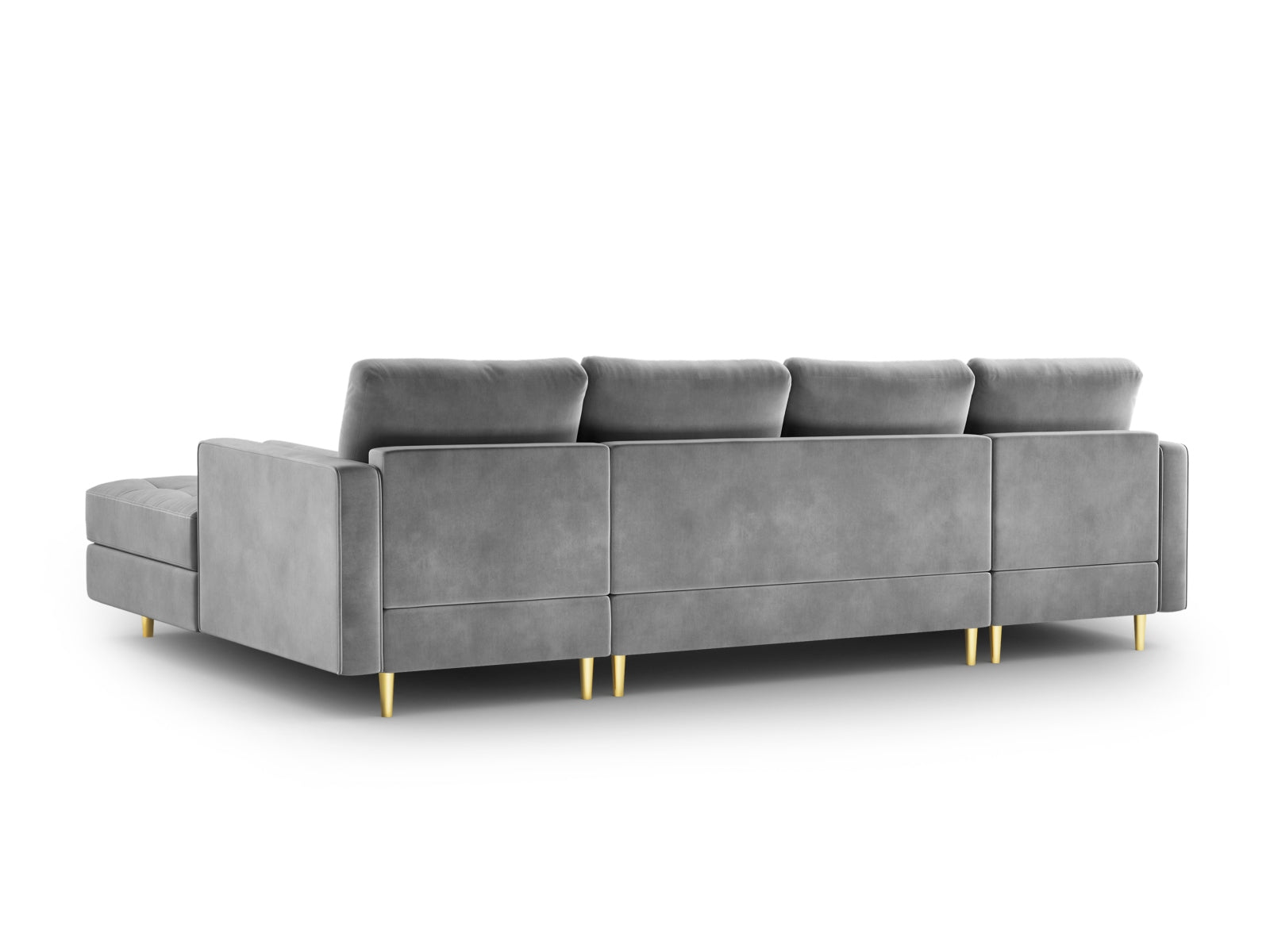 Elegantes Ecksofa Aspen für 6 Personen in modernem Grau, ideal für gemütliche Zusammenkünfte und stilvolle Wohnräume.