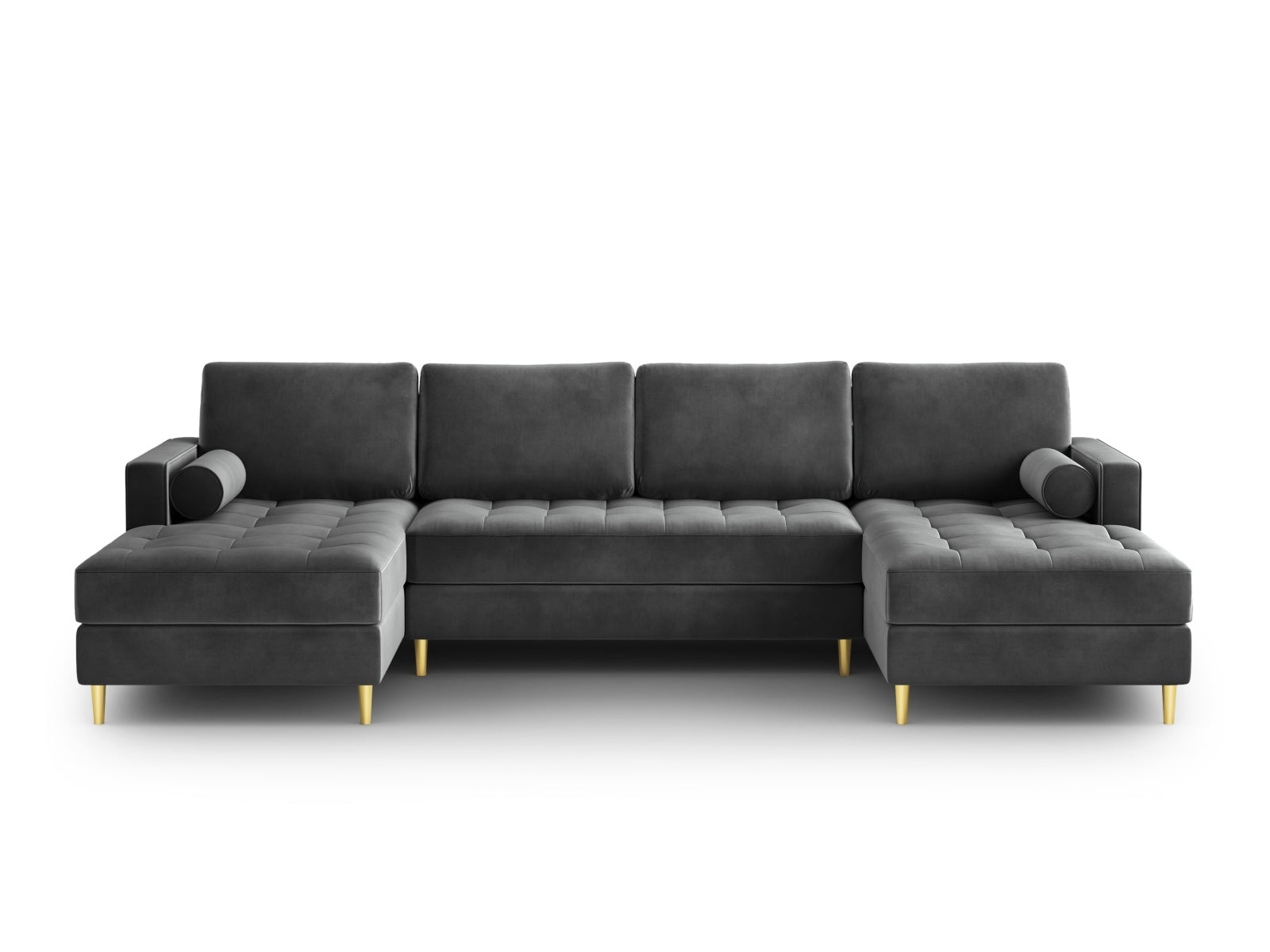 Elegantes 6-Sitzer Ecksofa Aspen in Dunkelgrau, ideal für moderne Wohnräume, von Cosmopolitan Design, stilvoll und komfortabel.
