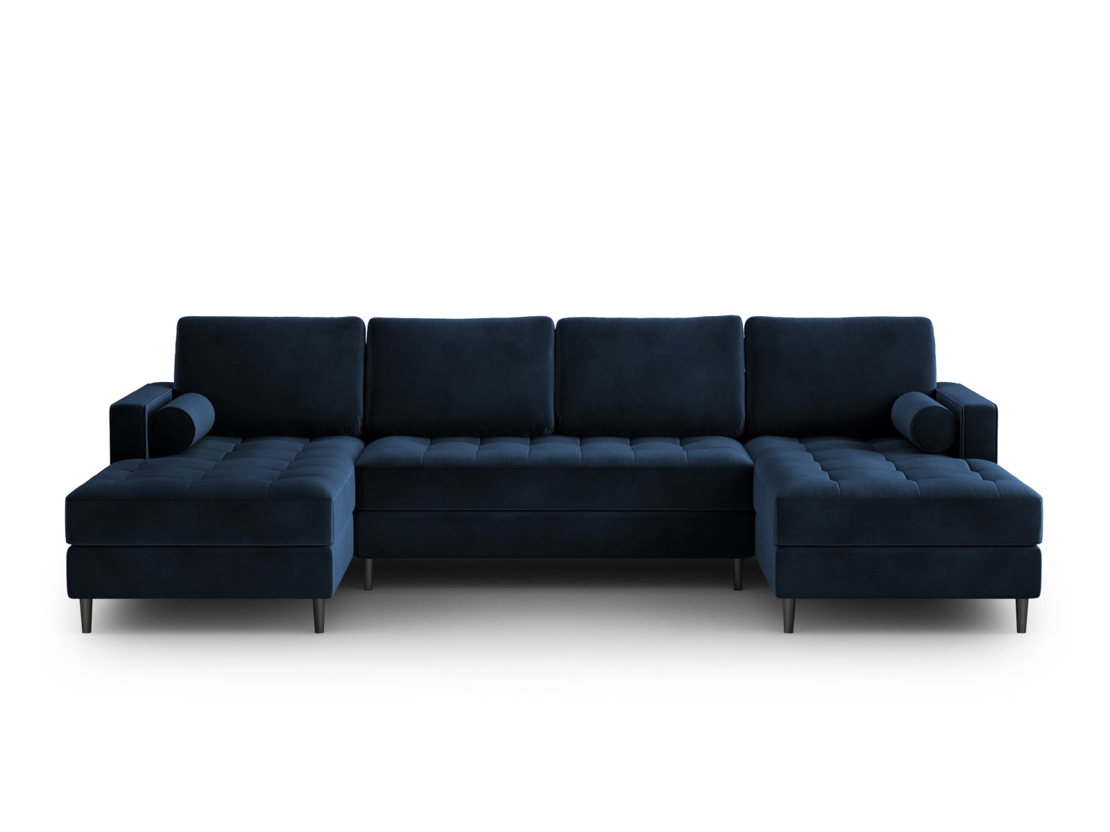 Elegantes Ecksofa Aspen in Royal Blue, ideal für stilvolle Wohnräume, bietet großzügigen Platz für bis zu 6 Personen und lädt zum Entspannen ein.