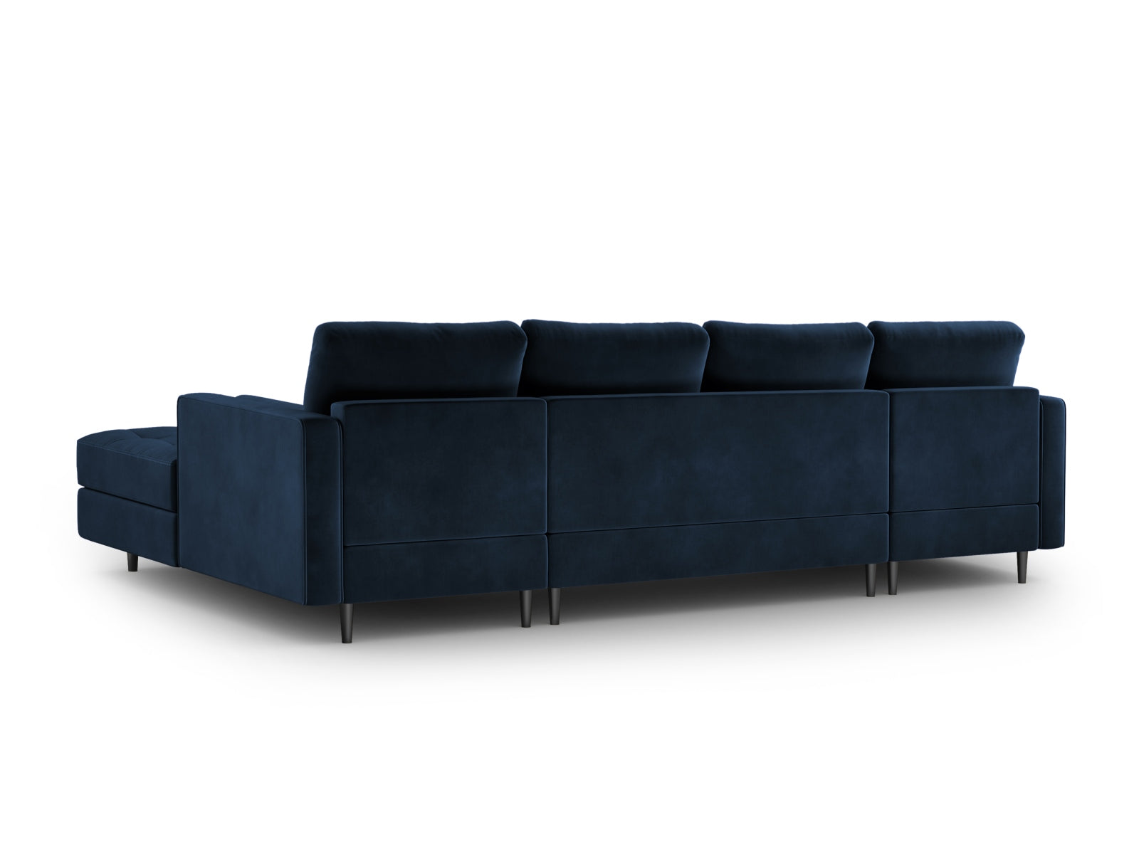 Elegantes Ecksofa Aspen für 6 Personen in Royal Blue, ideal für gesellige Runden und stilvolle Wohnräume, vereint Komfort und Design.