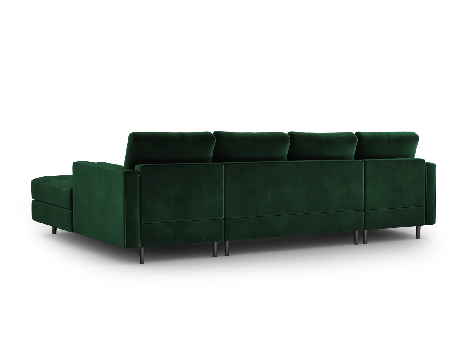 Elegantes Ecksofa Aspen für 6 Personen in sattem Flaschengrün, ideal für stilvolle und einladende Wohnräume.