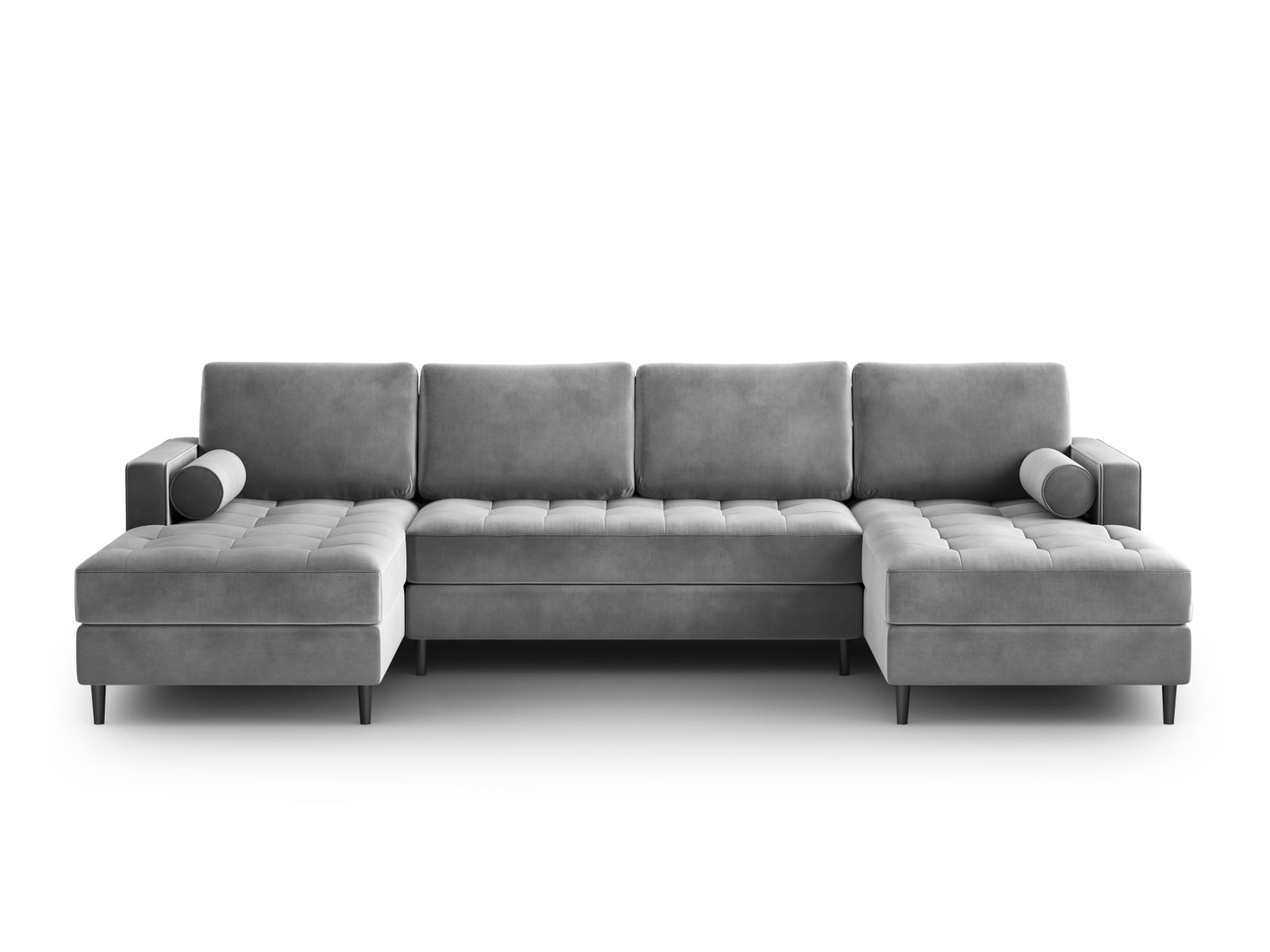 Elegantes 6-Sitzer Ecksofa Aspen in stilvollem Grau, ideal für moderne Wohnräume, von Cosmopolitan Design.