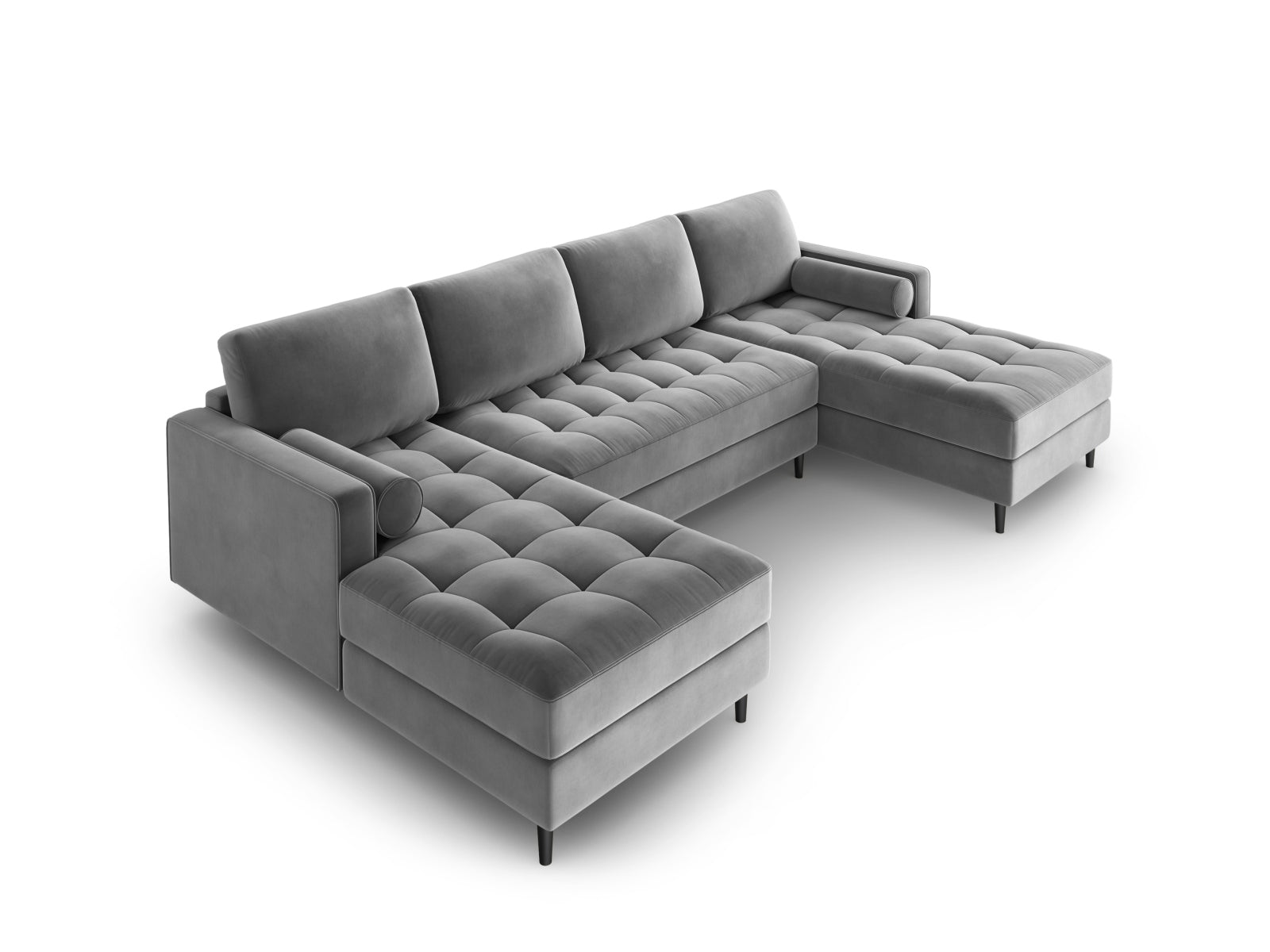 Geräumiges Panoramic Sofa Aspen für 6 Personen in modernem Grau, perfekt für gesellige Abende und stilvolle Einrichtung.
