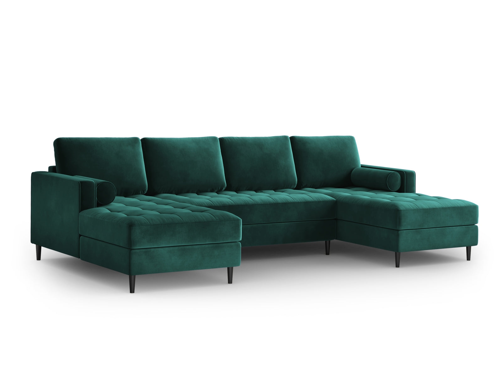 Geräumiges 6-Sitzer Panoramic Sofa Aspen in stilvollem Petrol-Salvador, perfekt für entspannte Abende und stilvolle Einrichtung.