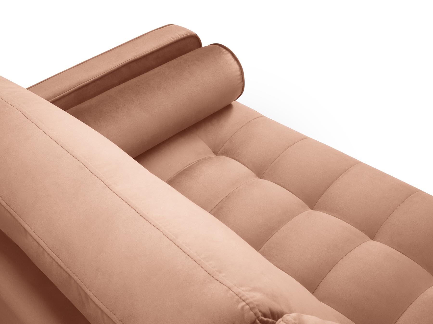 Elegantes Ecksofa Aspen für 6 Personen in sanftem Rosé, ideal für stilvolle Wohnräume und gesellige Stunden.