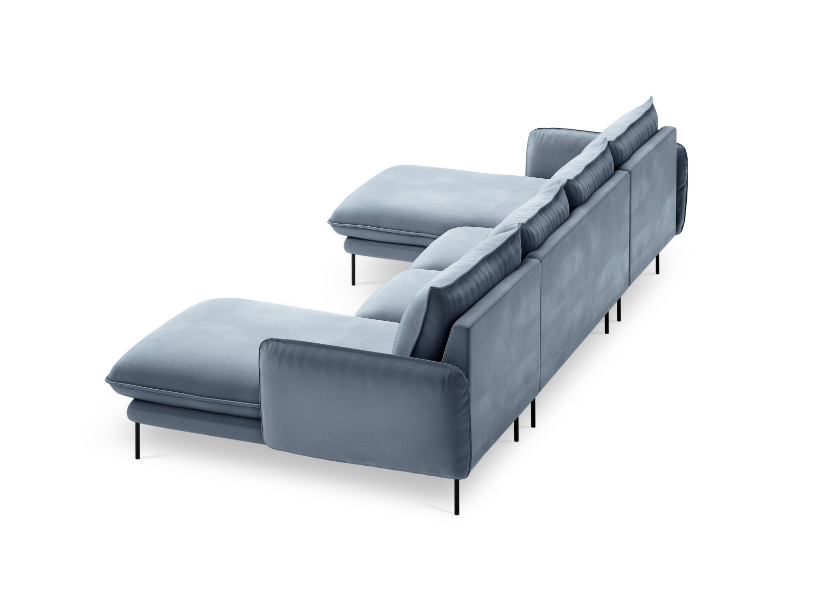 Erleben Sie das stilvolle Vienna Velour Panoramic Sofa für 6 Personen. Hochwertiger Veloursstoff und großzügige Sitzfläche für höchsten Komfort.