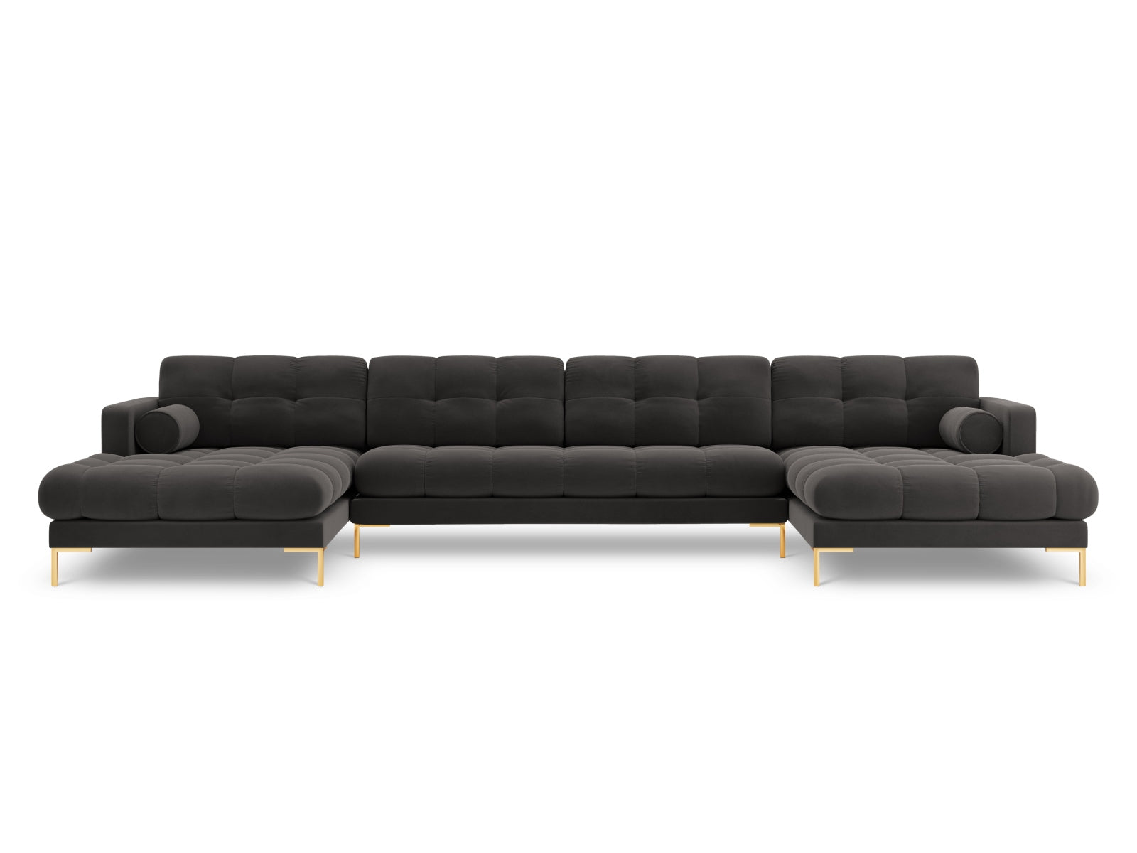 Elegantes 7-Sitzer Ecksofa Bali in modernem Dunkelgrau, ideal für gemütliche Stunden mit Familie und Freunden.