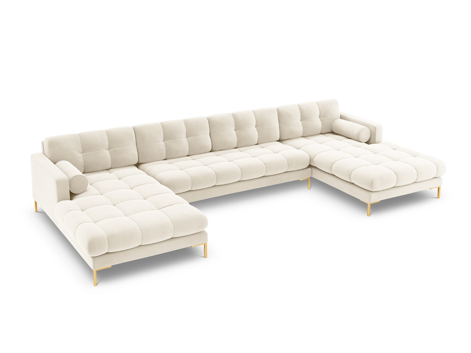 Geräumiges 7-Sitzer Panoramic Sofa Bali in stilvollem Beige, perfekt für entspannte Abende und gesellige Zusammenkünfte.