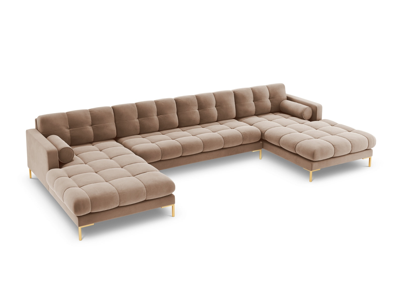 Elegantes 7-Sitzer Ecksofa Bali von Cosmopolitan Design, perfekt für stilvolle Wohnräume und gesellige Zusammenkünfte.