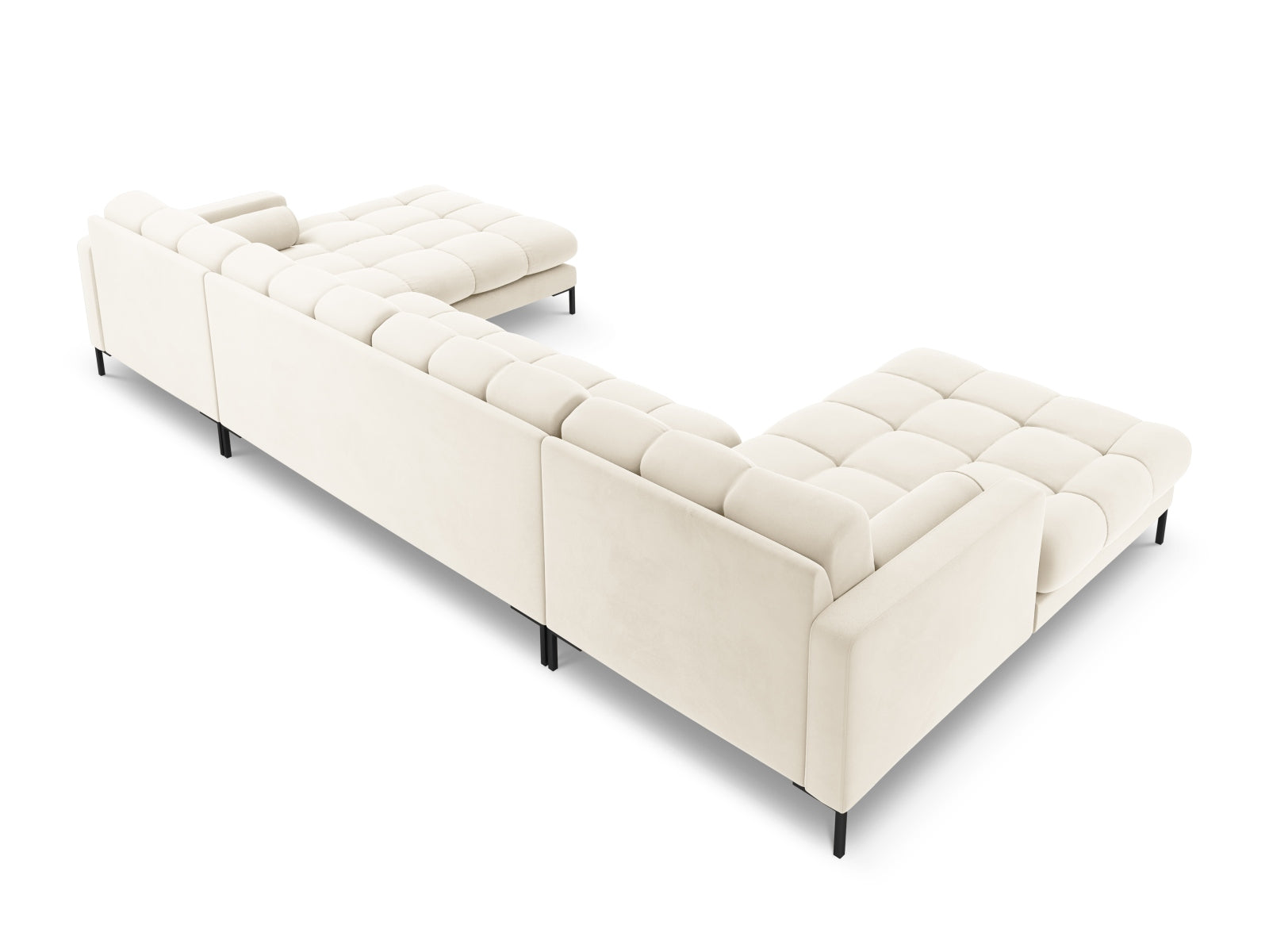 Elegantes 7-Sitzer Ecksofa Bali in sanftem Beige, ideal für gesellige Runden und einladende Wohnräume.