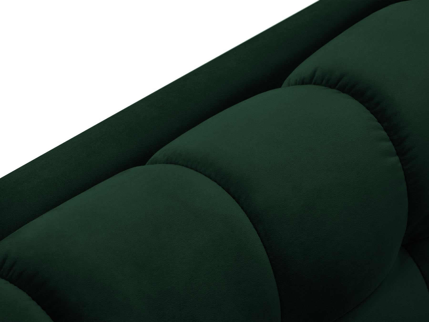 Elegantes 7-Sitzer Ecksofa Bali in sattem Flaschengrün, ideal für stilvolle Wohnräume und entspannte Zusammenkünfte.