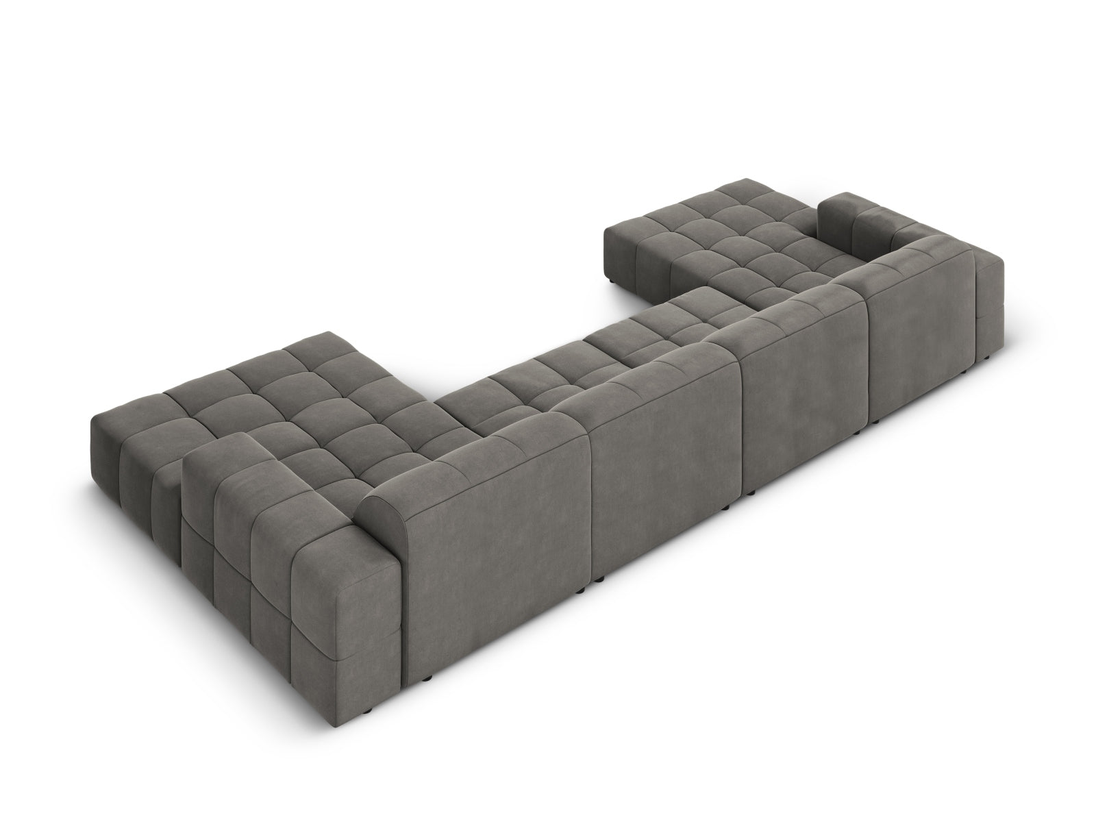 Chicago Velour Panoramic Sofa 6 Sitzer 166cm in Light Grey präsentiert im Onlineshop von KAQTU Design AG. 3er Sofa ist von Cosmopolitan Design