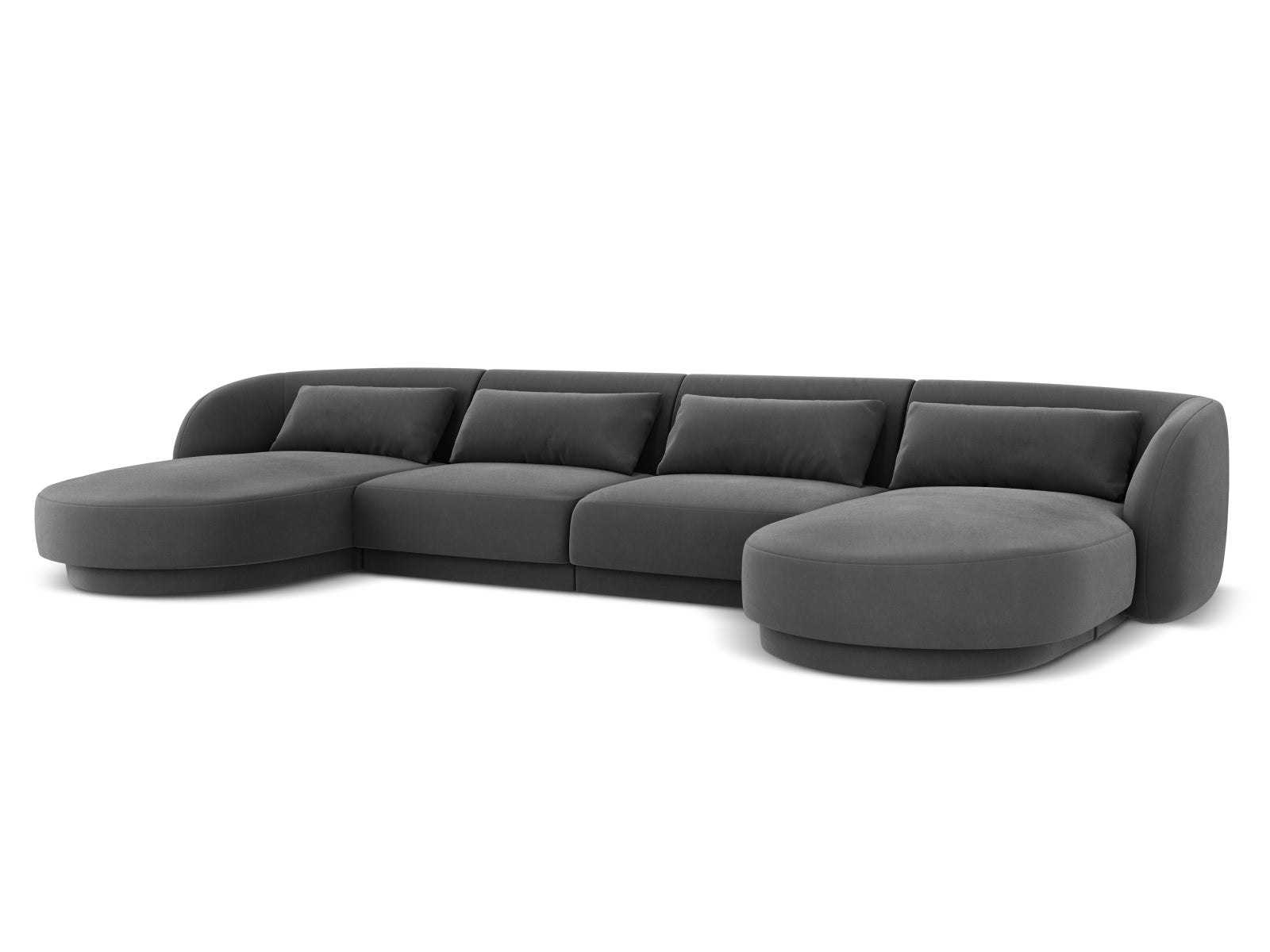 Tulum Velour Panoramic Sofa 5 Sitzer 156cm in Grey präsentiert im Onlineshop von KAQTU Design AG. 3er Sofa ist von Cosmopolitan Design