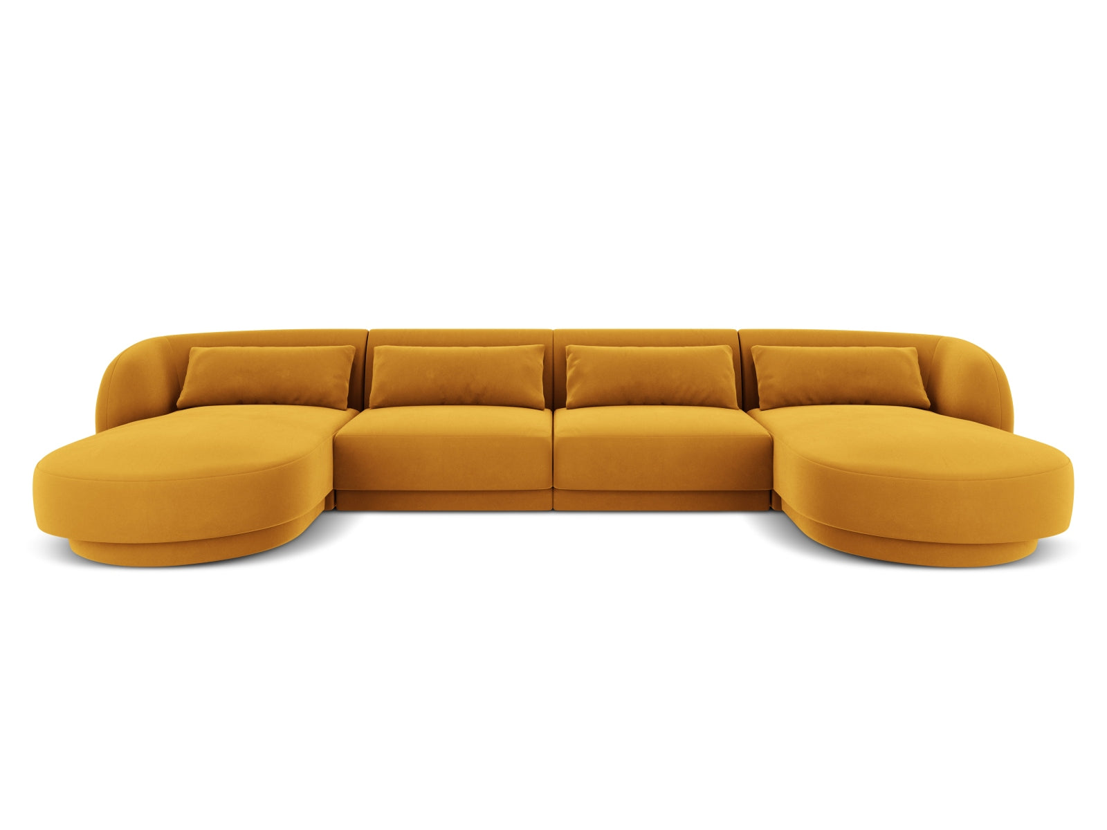 Tulum Velour Panoramic Sofa 5 Sitzer 156cm in Yellow-Bluvel präsentiert im Onlineshop von KAQTU Design AG. 3er Sofa ist von Cosmopolitan Design