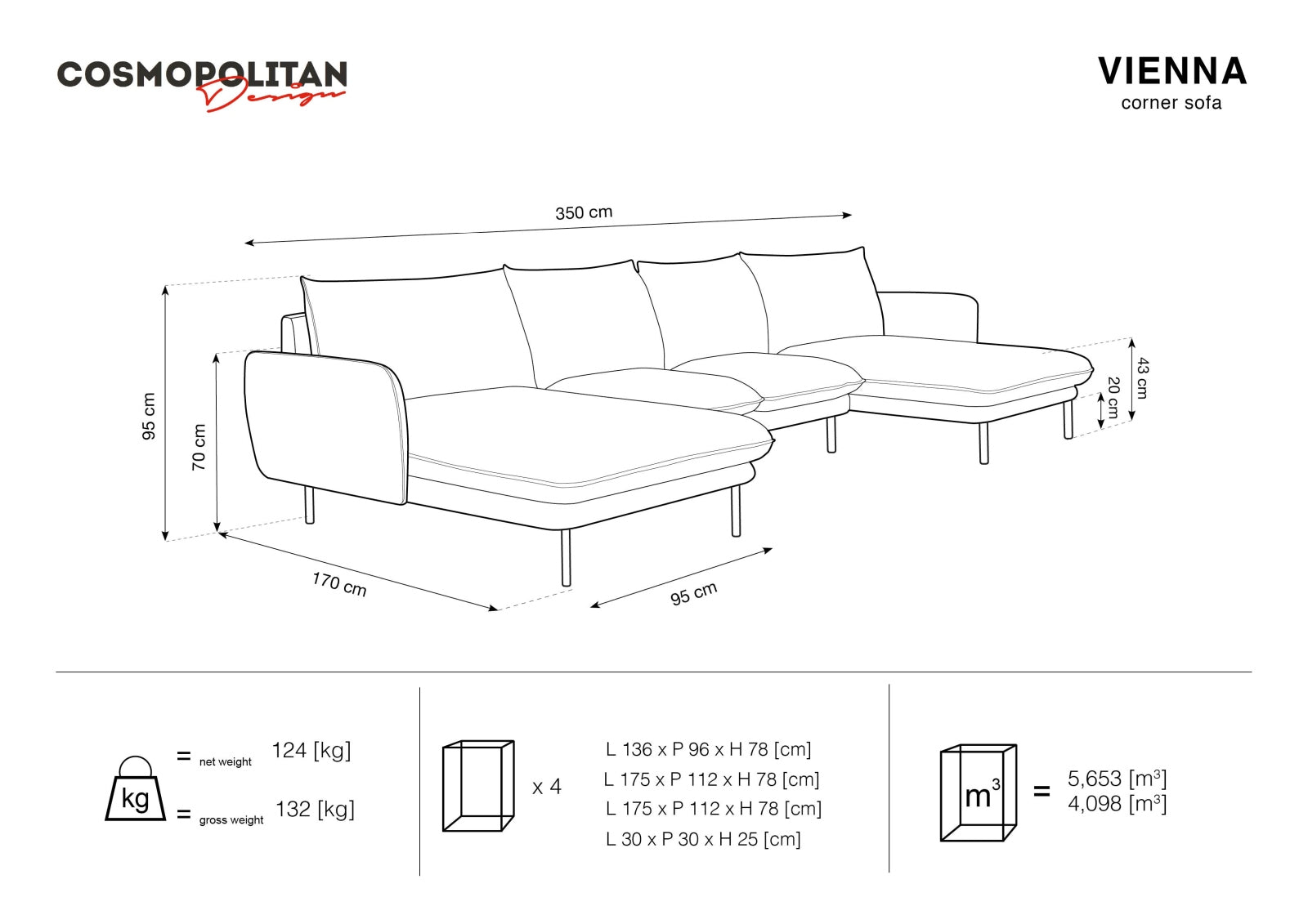 Elegantes 6-Sitzer Panoramasofa aus weichem Velours, ideal für stilvolle Wohnräume, entworfen von Cosmopolitan Design.