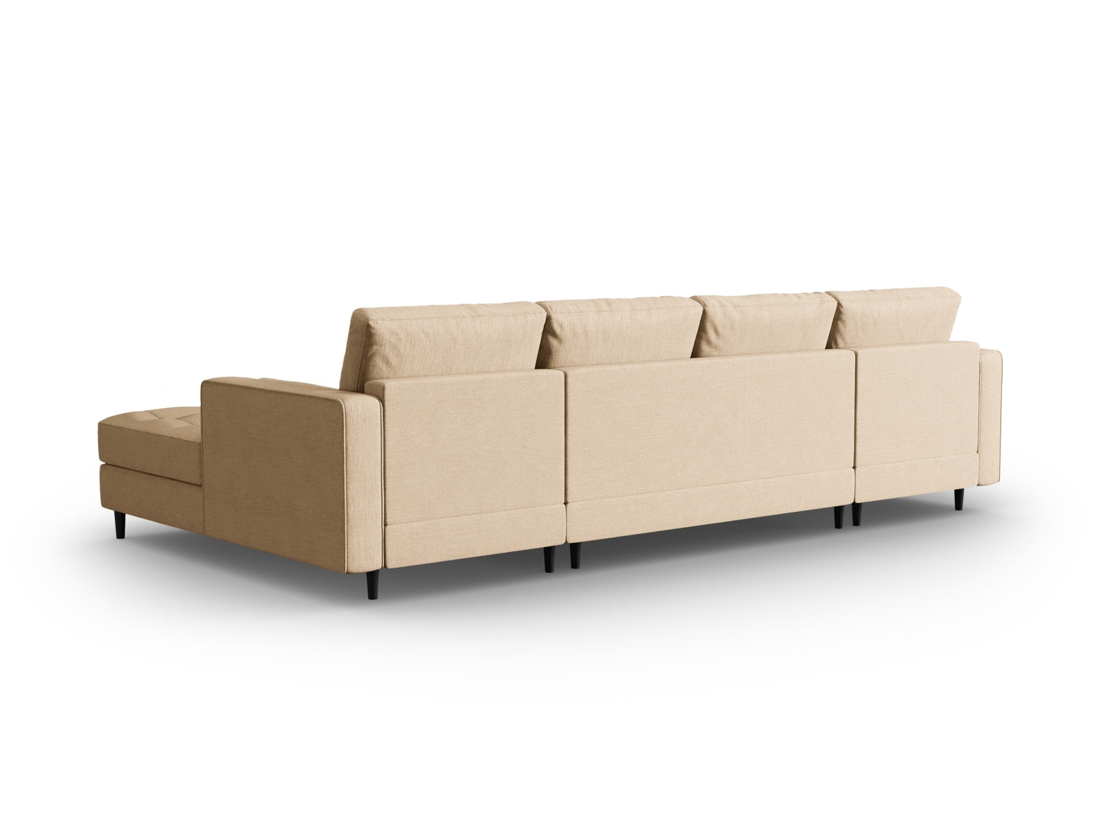 Geräumiges Panoramic Sofa Aspen für 6 Personen in sanftem Beige, perfekt für gesellige Abende und stilvolle Einrichtung.