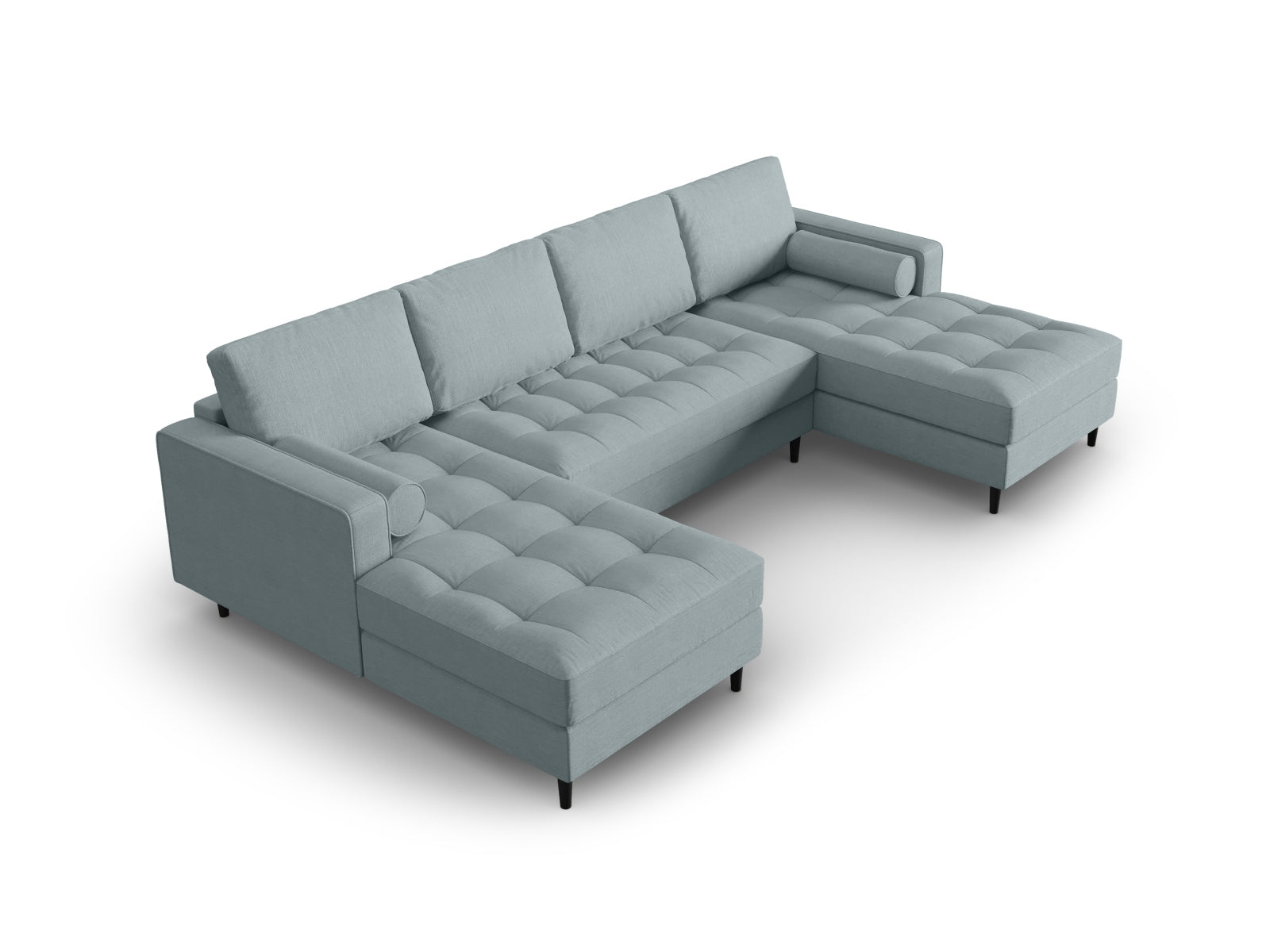 6-Sitzer Panoramic Sofa Aspen in Blue-Melva präsentiert im Onlineshop von KAQTU Design AG. Ecksofa ist von Cosmopolitan Design