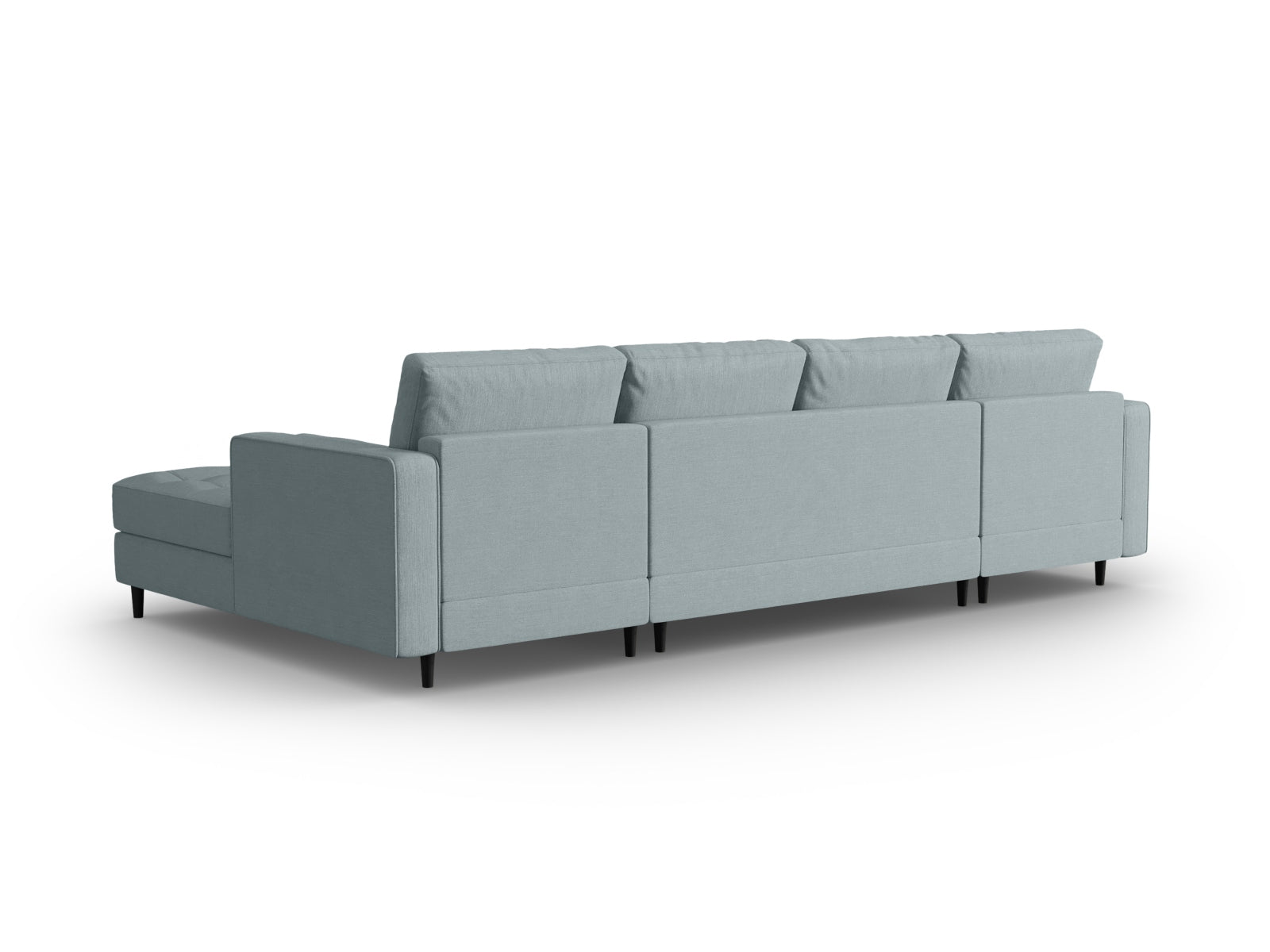 Geräumiges Panoramic Sofa Aspen für 6 Personen in ansprechendem Blue-Melva, perfekt für gesellige Abende und stilvolle Einrichtung.