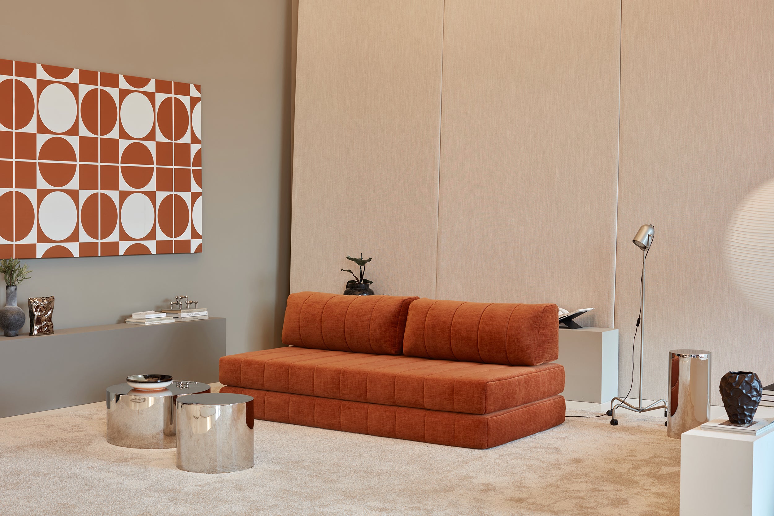 CozyPad Schlafsofa in 412 Esina Rust Orange präsentiert im Onlineshop von KAQTU Design AG. Bettsofa ist von Innovation Living