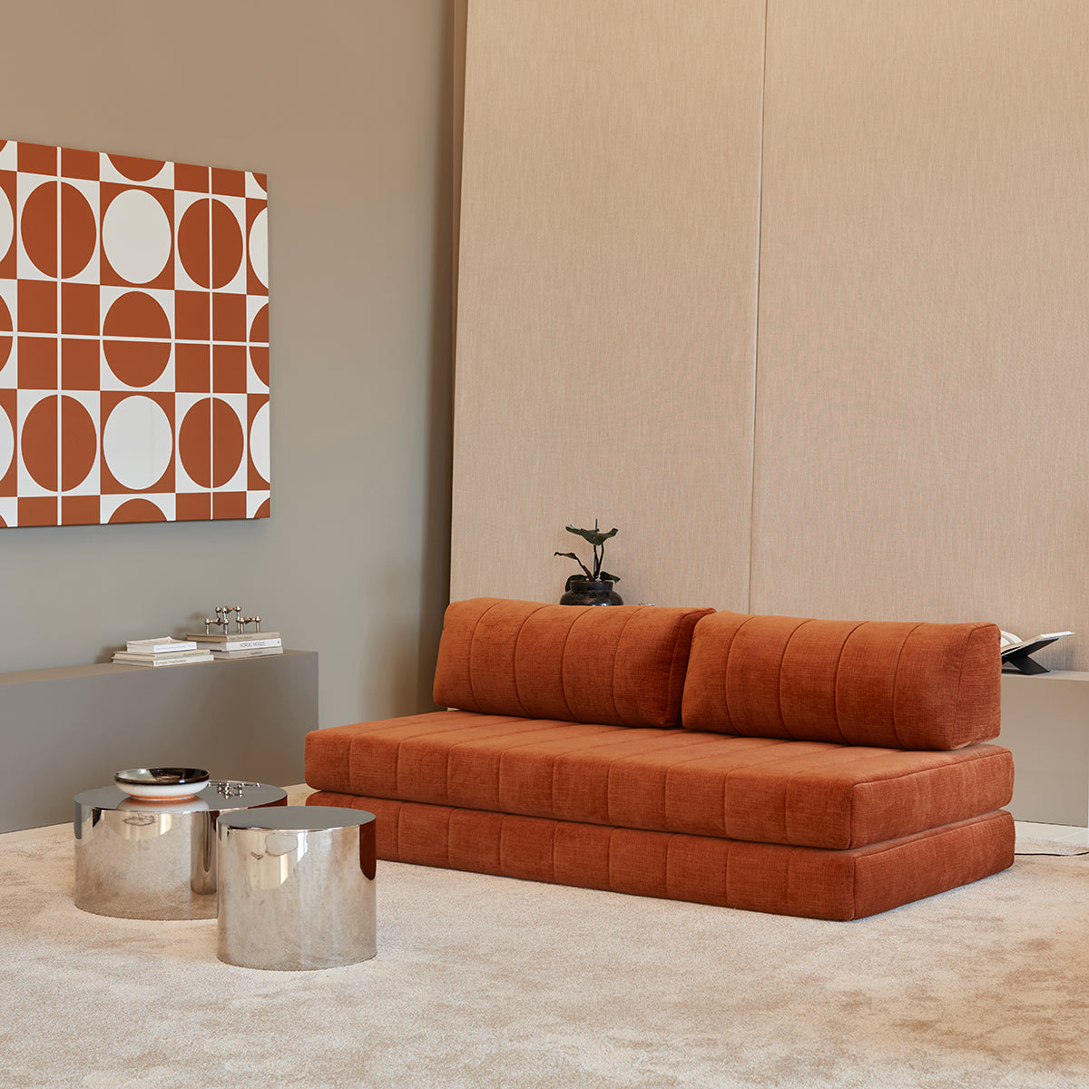 CozyPad Schlafsofa in 412 Esina Rust Orange präsentiert im Onlineshop von KAQTU Design AG. Bettsofa ist von Innovation Living