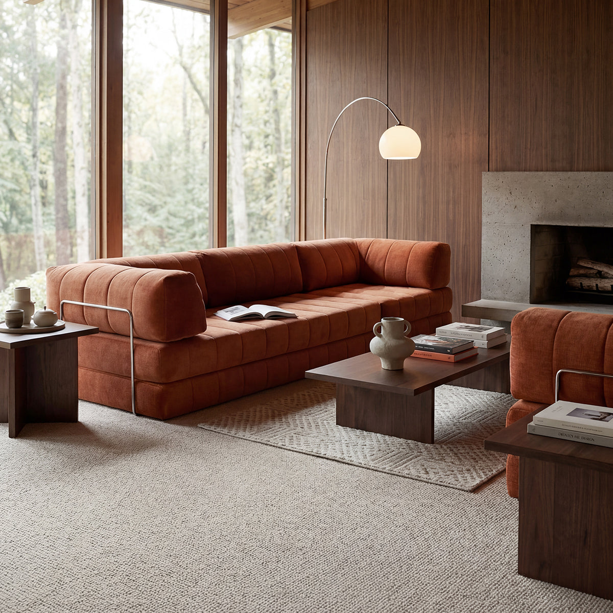 CozyPad Schlafsofa Grand mit Armlehnen in 412 Esina Rust Orange präsentiert im Onlineshop von KAQTU Design AG. Bettsofa ist von Innovation Living