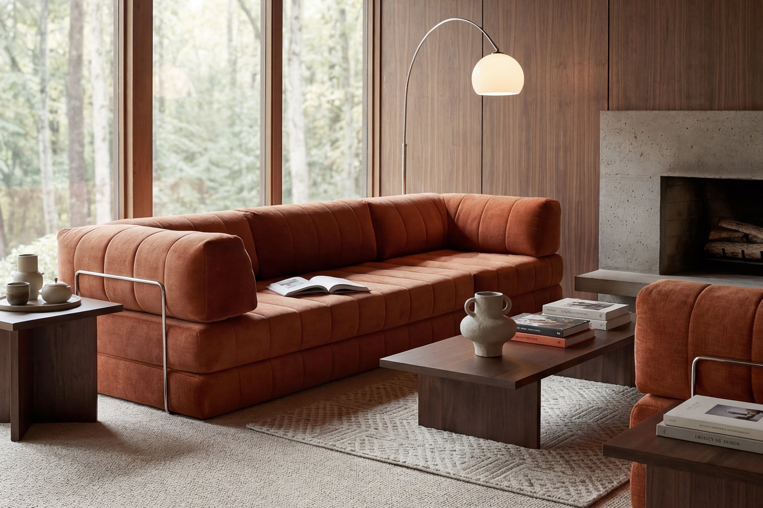 CozyPad Schlafsofa Grand mit Armlehnen in 412 Esina Rust Orange präsentiert im Onlineshop von KAQTU Design AG. Bettsofa ist von Innovation Living
