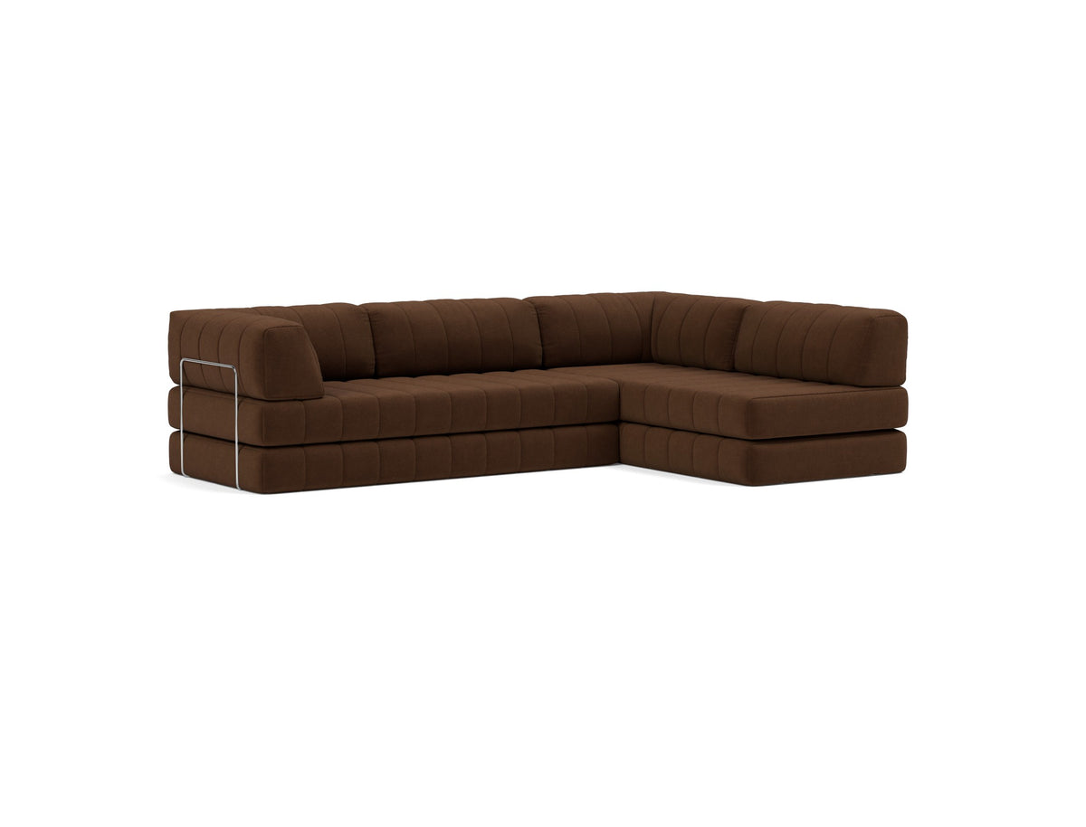 CozyPad Schlafsofa L-Shape mit Armlehne in 359 Taura Cappuccino präsentiert im Onlineshop von KAQTU Design AG. Bettsofa rechts ist von Innovation Living