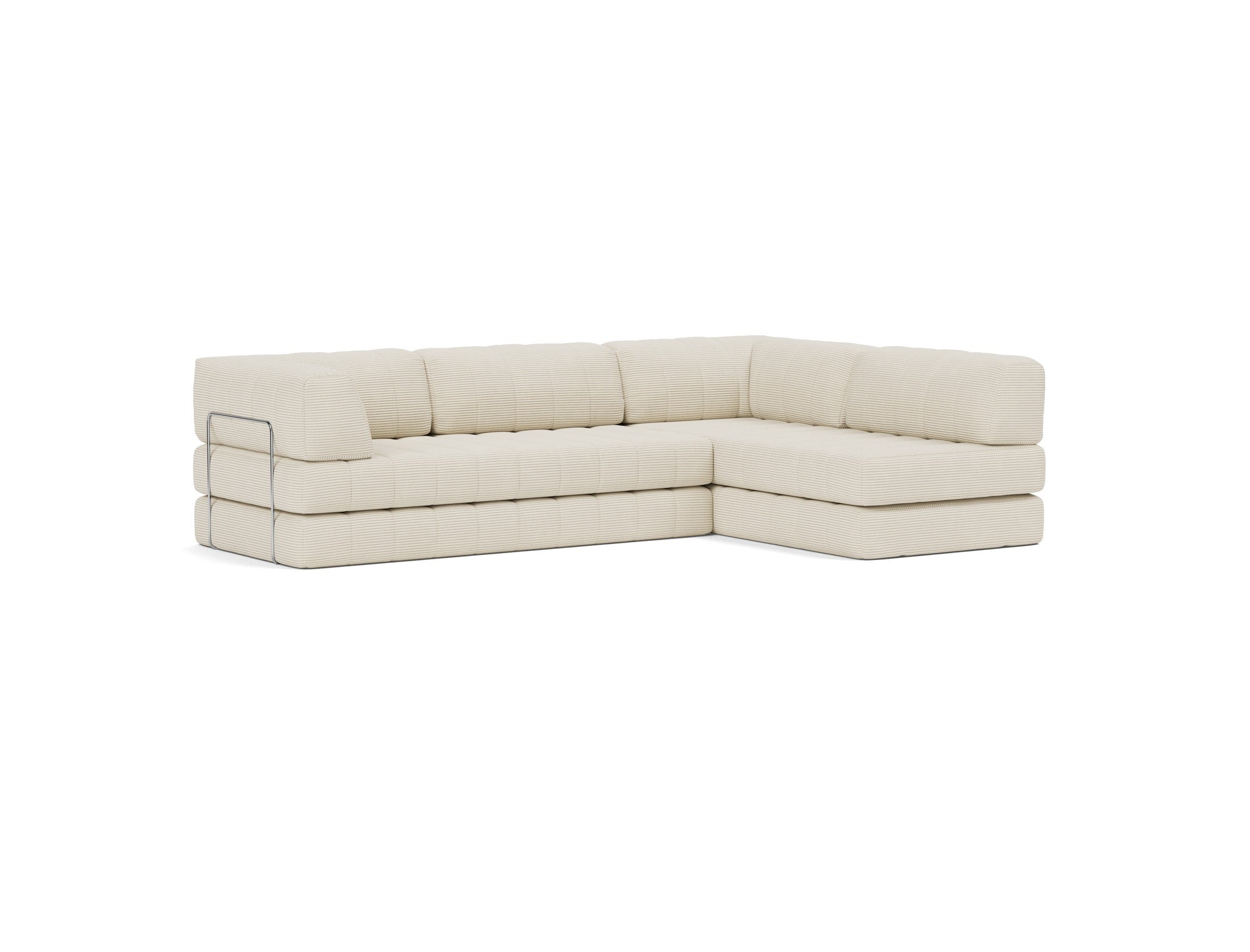 CozyPad Schlafsofa L-Shape mit Armlehne in 594 Corduroy Ivory präsentiert im Onlineshop von KAQTU Design AG. Bettsofa rechts ist von Innovation Living
