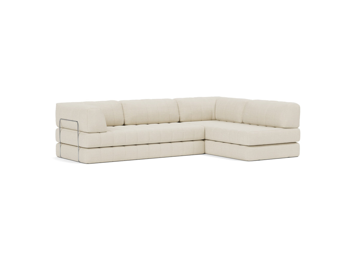 CozyPad Schlafsofa L-Shape mit Armlehne in 594 Corduroy Ivory präsentiert im Onlineshop von KAQTU Design AG. Bettsofa rechts ist von Innovation Living