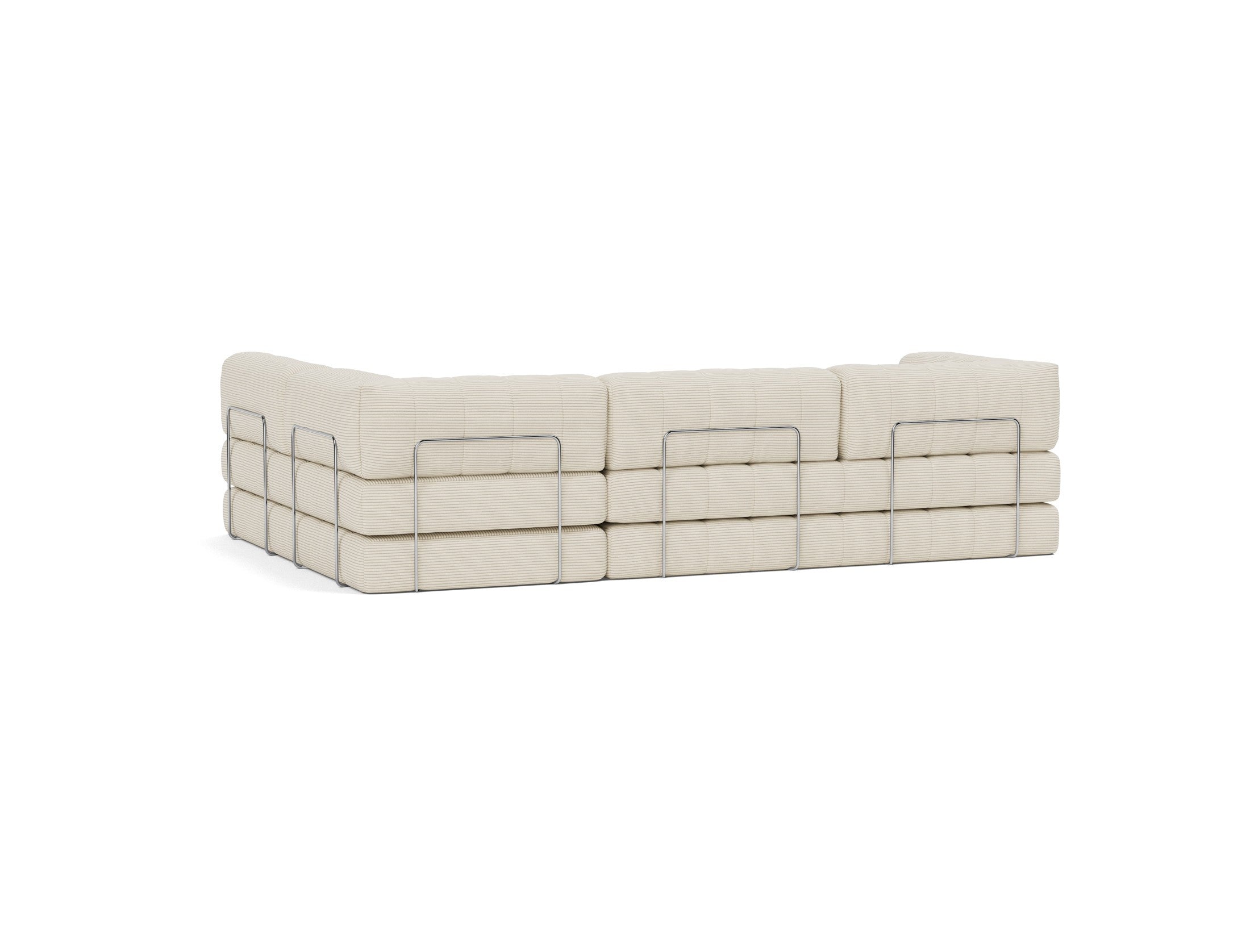 CozyPad Schlafsofa L-Shape mit Armlehne in 594 Corduroy Ivory präsentiert im Onlineshop von KAQTU Design AG. Bettsofa rechts ist von Innovation Living