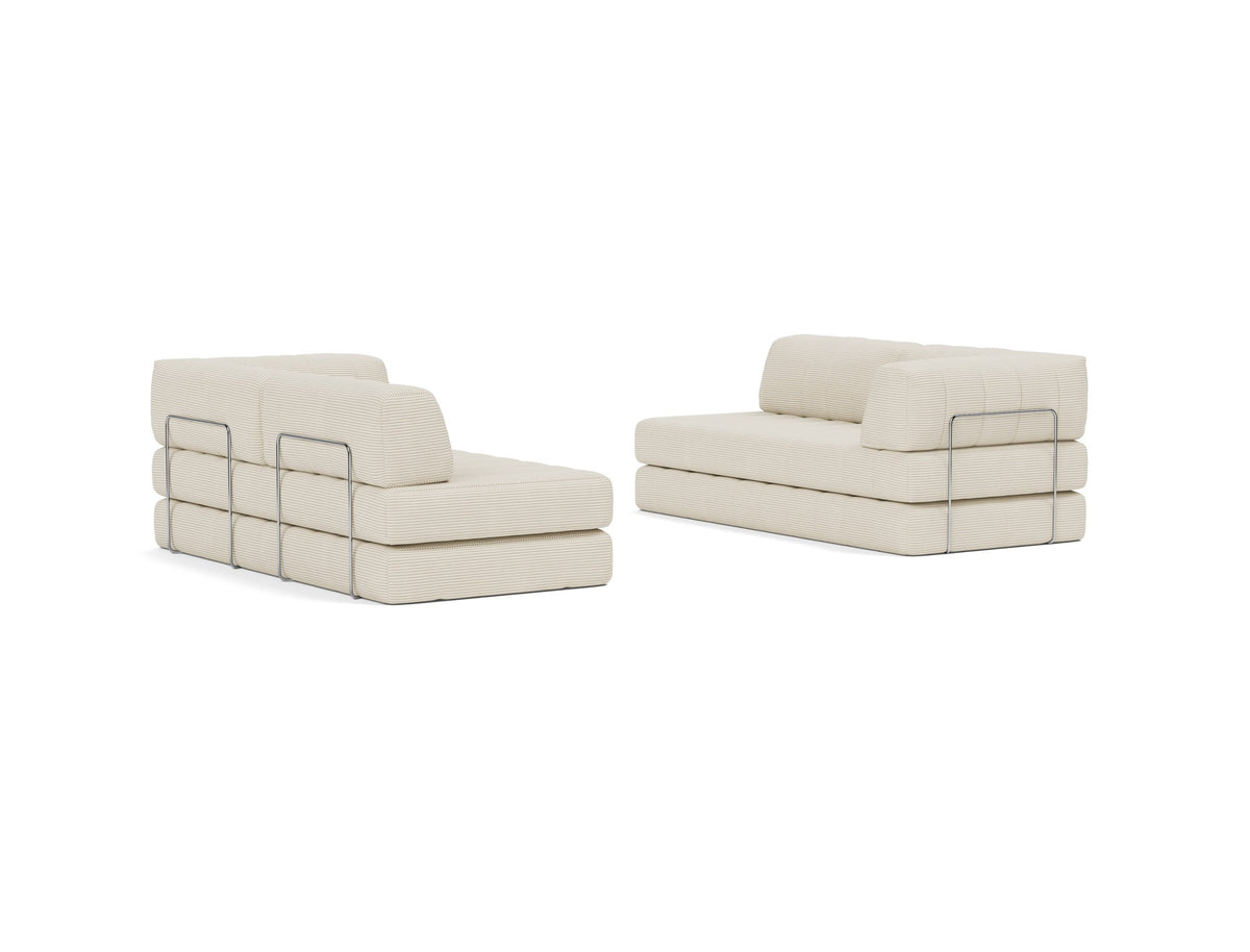 CozyPad Schlafsofa L-Shape mit Armlehne in 594 Corduroy Ivory präsentiert im Onlineshop von KAQTU Design AG. Bettsofa rechts ist von Innovation Living