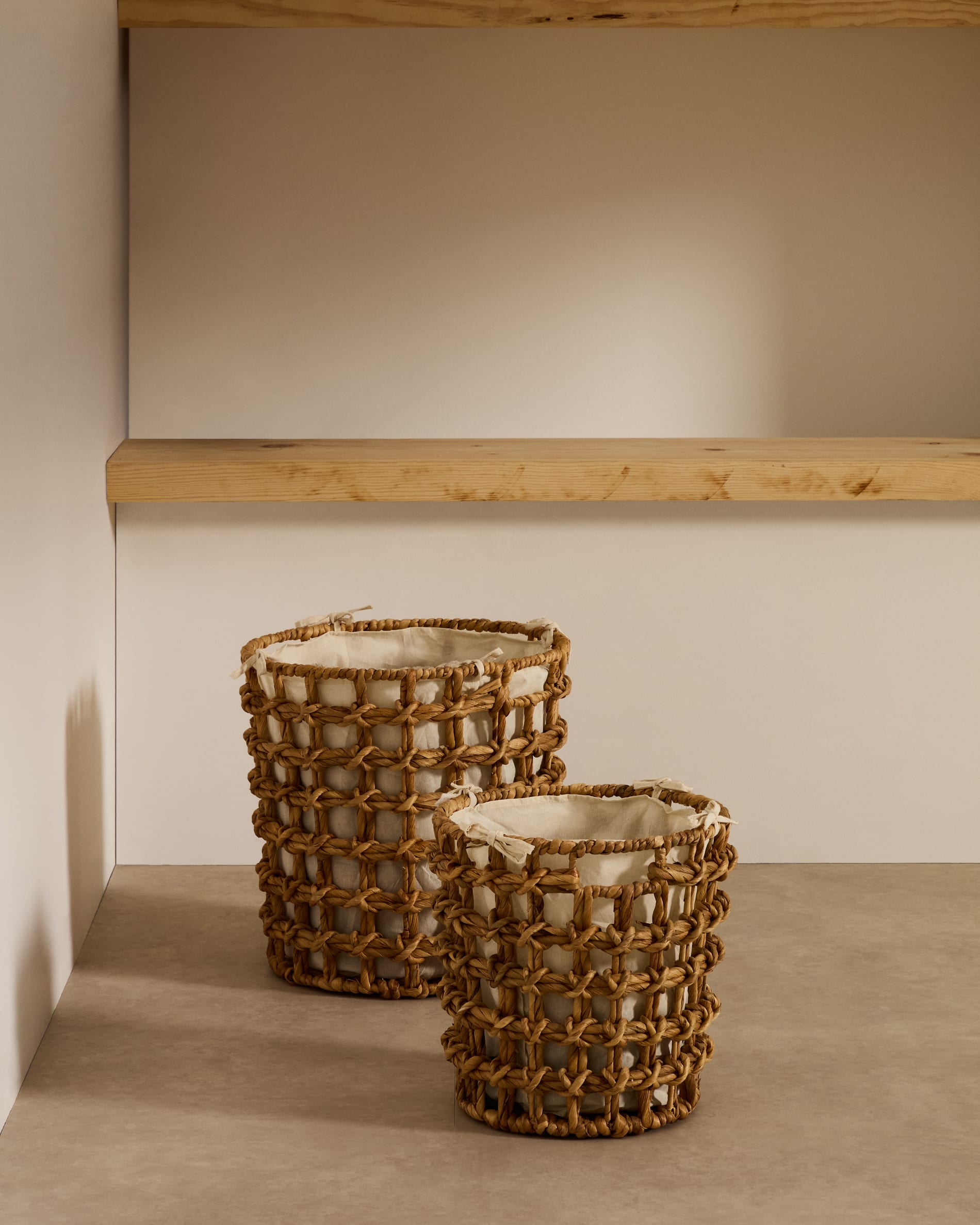 Set Dilam aus 2 Körben aus Naturfasern Ø 30 cm / Ø 38 cm