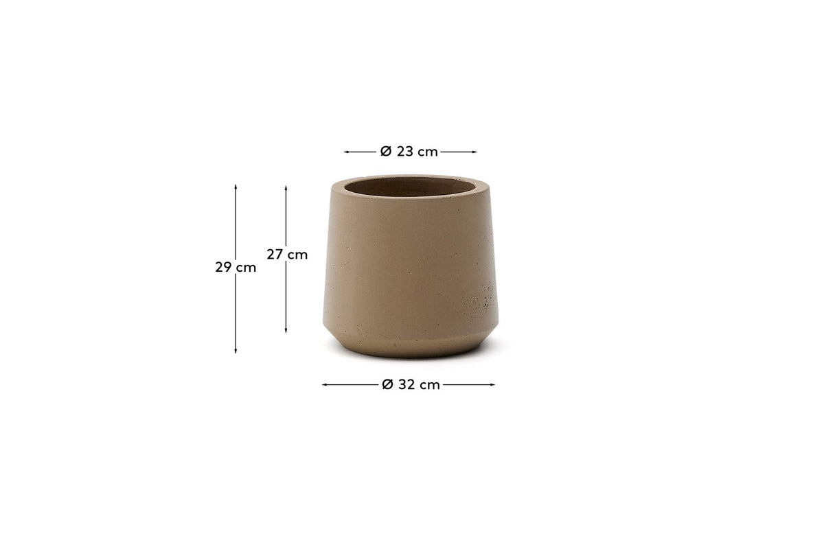 Blumentopf Calun aus Zement in Beige Ø 32 cm in Beige präsentiert im Onlineshop von KAQTU Design AG. Blumentopf ist von Kave Home