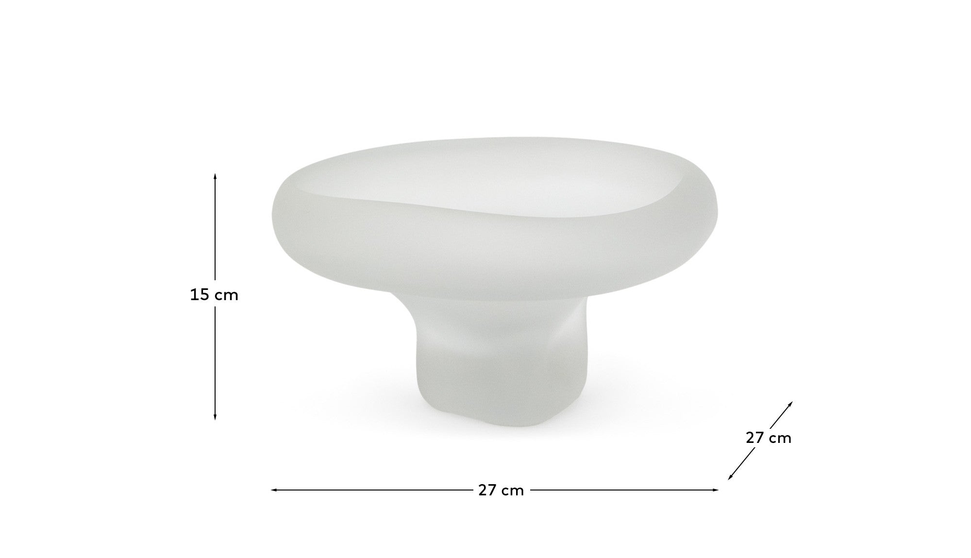 Schlichte und moderne Tafelvase Ondaro aus Milchglas, 15 cm hoch, perfekt für kreative Blumengestaltungen und stilvolle Akzente im Wohnraum.