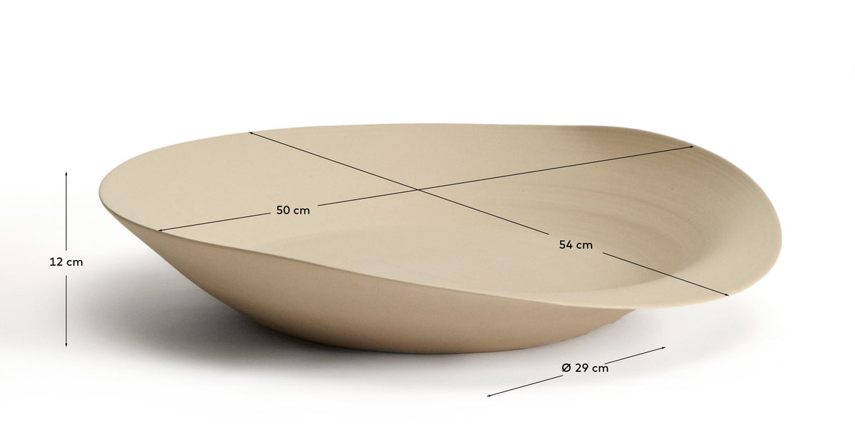 Dekoschale Ebenor aus beigefarbener Keramik Ø 53 cm in Beige präsentiert im Onlineshop von KAQTU Design AG. Schale ist von Kave Home