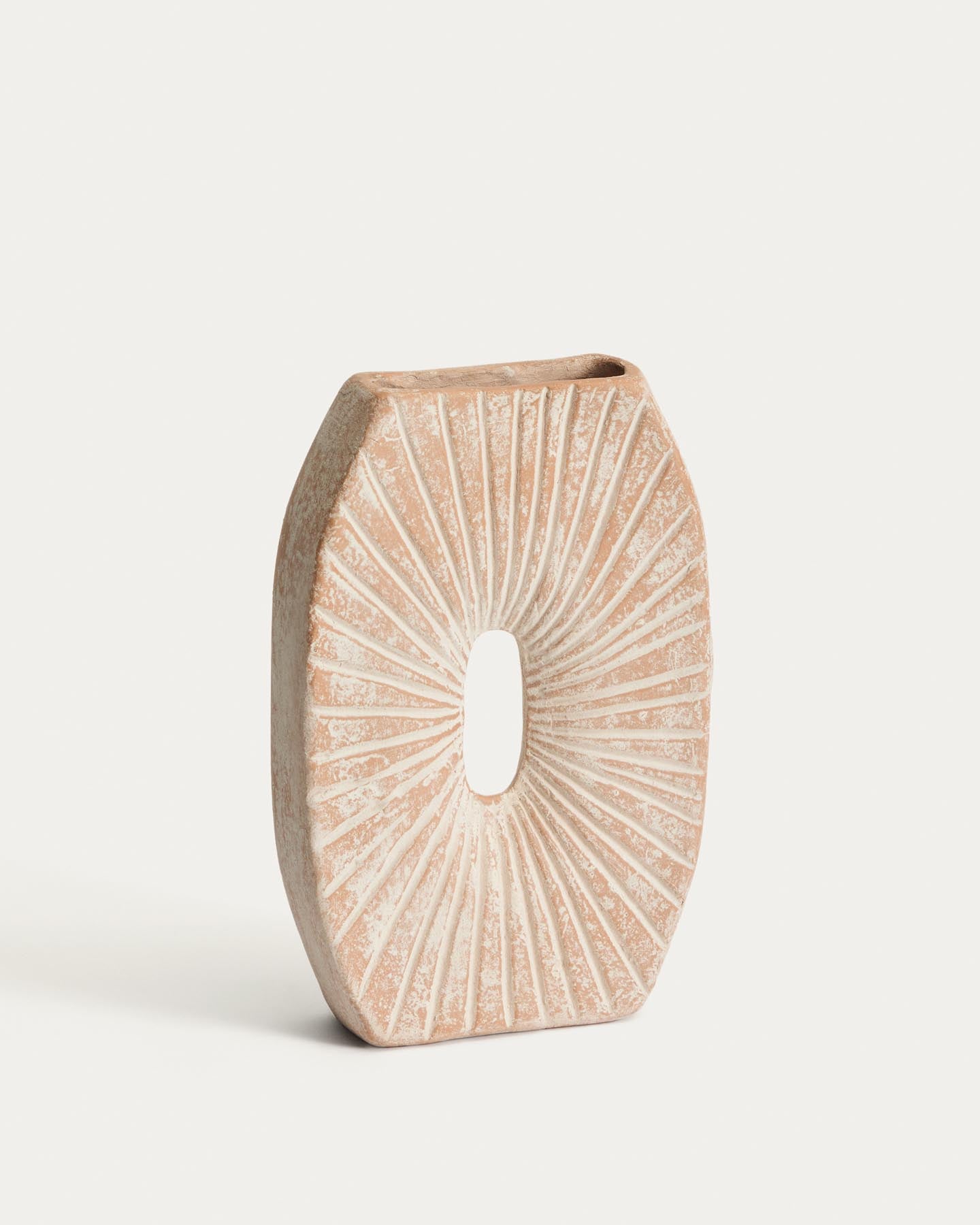 Vase Valura aus Pappmaché in Rosa und Beige 31 cm in Blassrosa präsentiert im Onlineshop von KAQTU Design AG. Vase ist von Kave Home