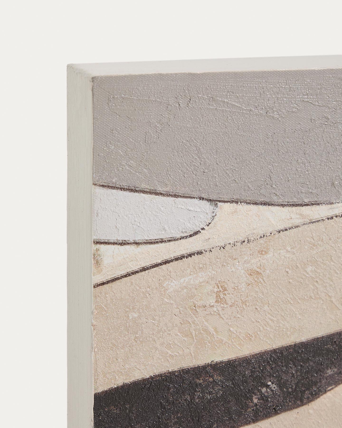 Abstrakte Leinwand Marvilo, Grau und Senfgelb, 60 x 90 cm in Mehrfarbig präsentiert im Onlineshop von KAQTU Design AG. Bild ist von Kave Home