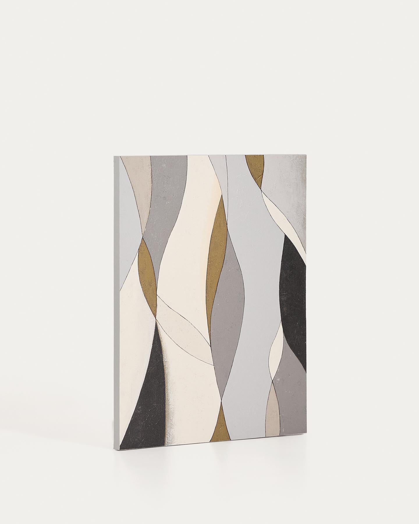 Abstrakte Leinwand Marvilo, Grau und Senfgelb, 80 x 100 cm in Mehrfarbig präsentiert im Onlineshop von KAQTU Design AG. Bild ist von Kave Home