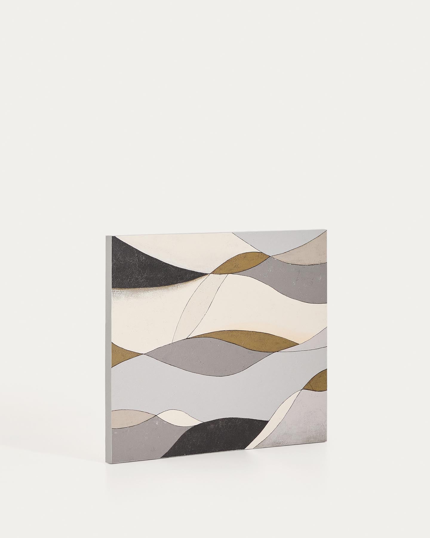 Abstrakte Leinwand Marvilo, Grau und Senfgelb, 80 x 100 cm in Mehrfarbig präsentiert im Onlineshop von KAQTU Design AG. Bild ist von Kave Home