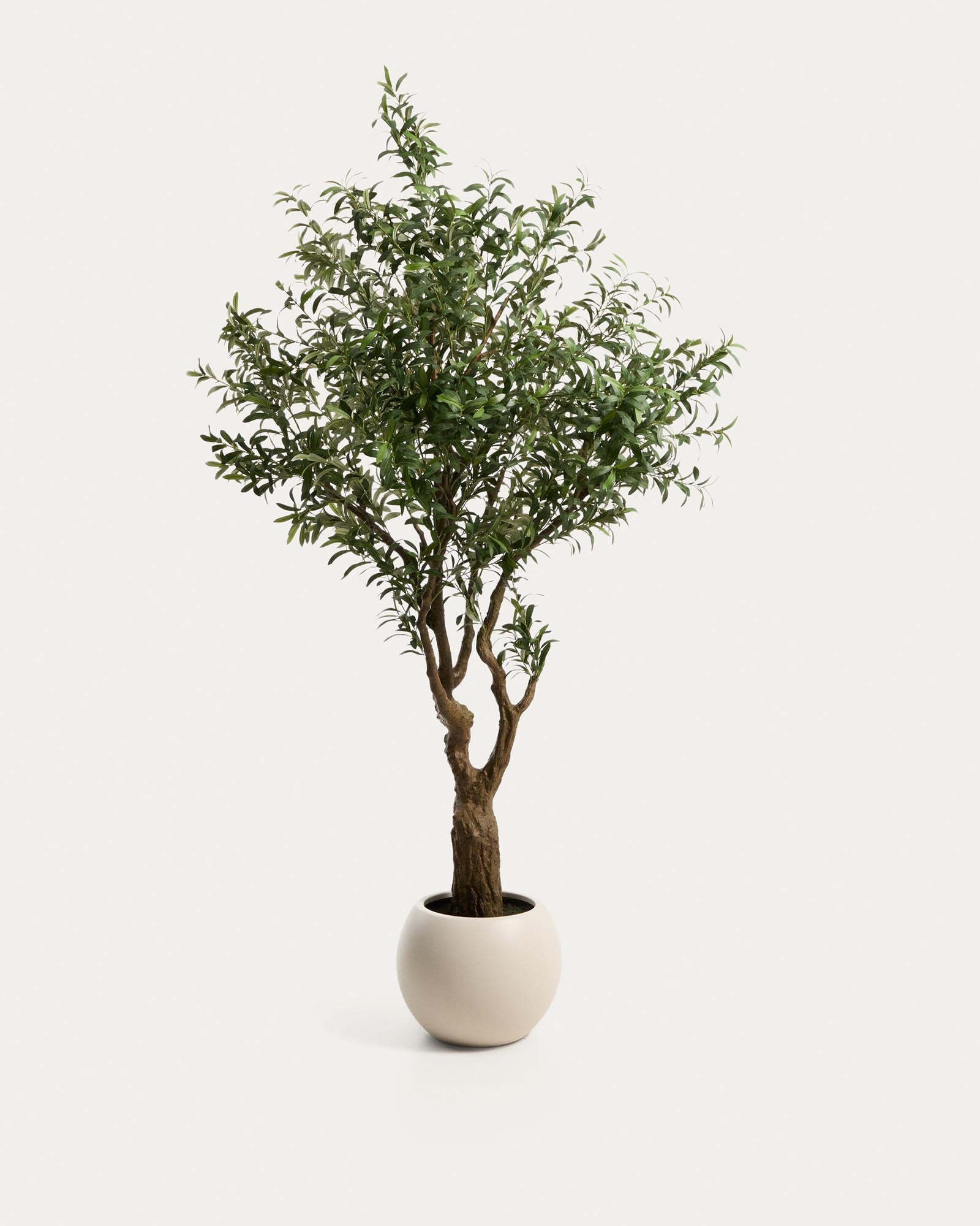 Künstlicher Olivenbaum mit weissem Topf, 210 cm in Weiss präsentiert im Onlineshop von KAQTU Design AG. Kunstpflanze ist von Kave Home