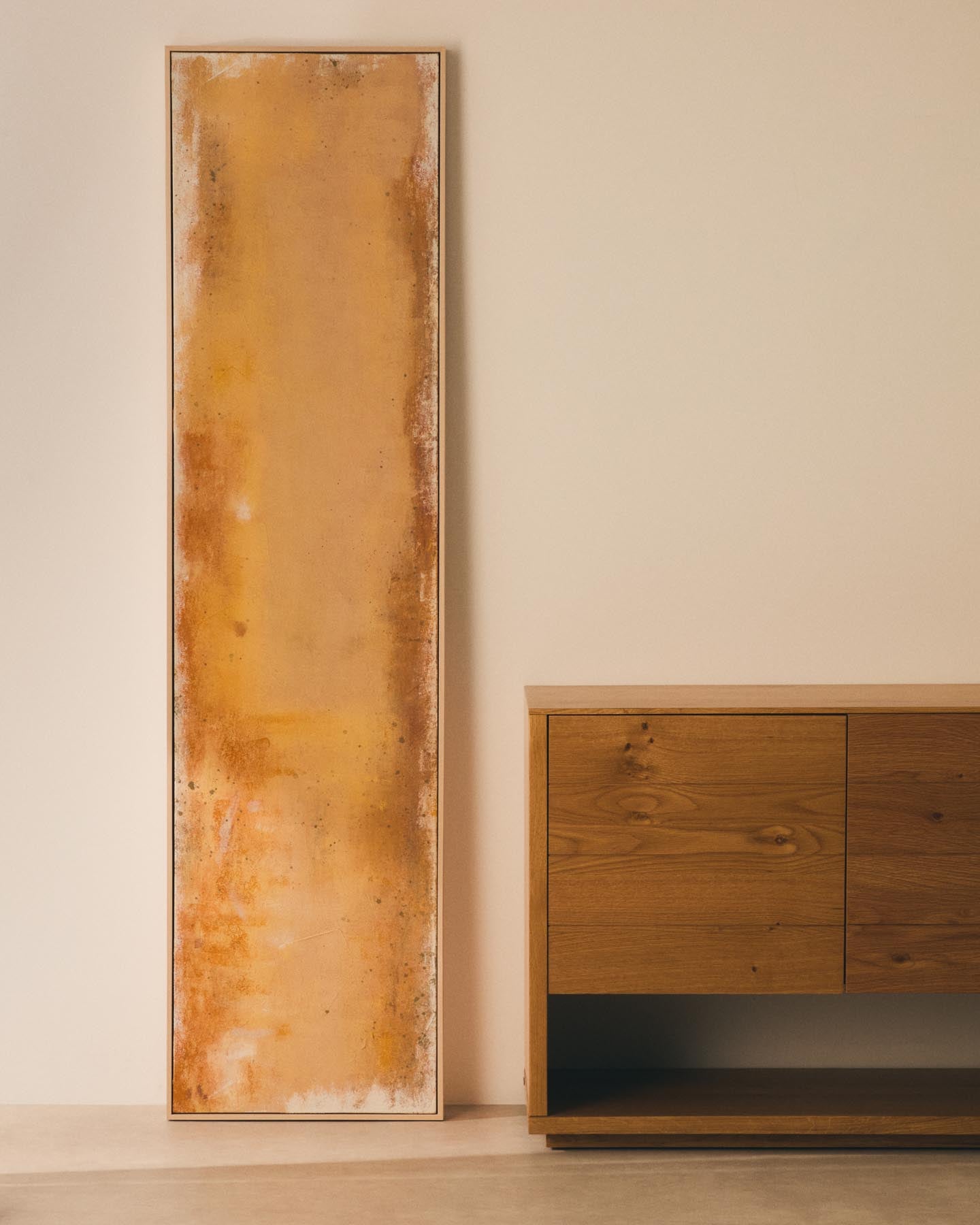 Abstraktes Bild Selnar, Gelb, 182 x 47 cm in Orange präsentiert im Onlineshop von KAQTU Design AG. Bild ist von Kave Home