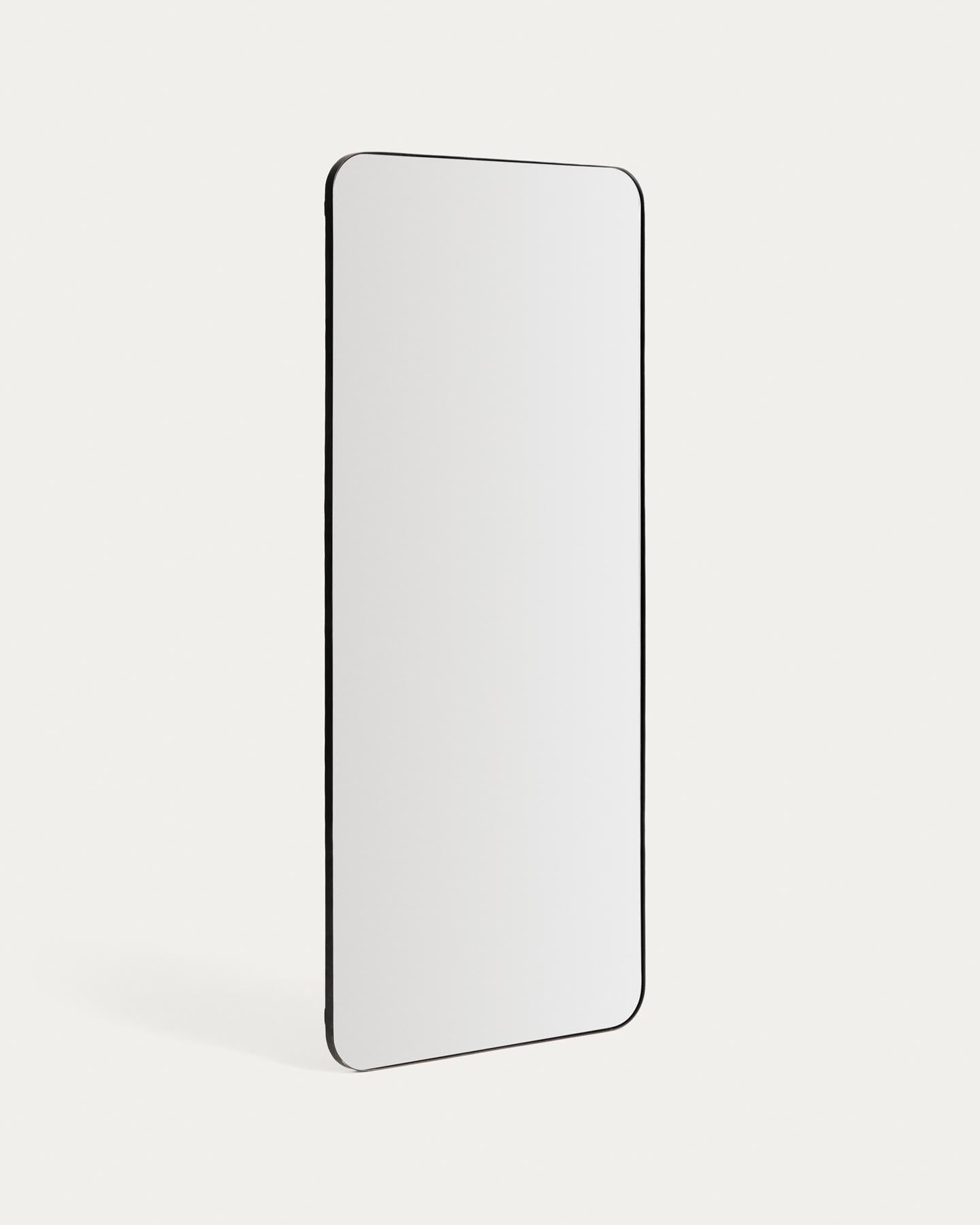 Spiegel Marco mit schwarzem Metall, 80 x 180 cm in Schwarz präsentiert im Onlineshop von KAQTU Design AG. Spiegel ist von Kave Home