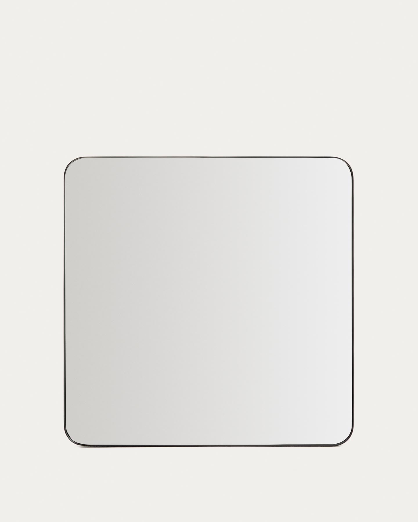 Spiegel Marco mit schwarzem Metall, 60 x 60 cm in Schwarz präsentiert im Onlineshop von KAQTU Design AG. Spiegel ist von Kave Home