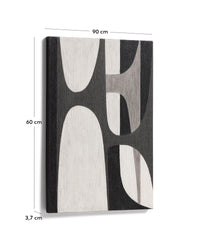 Abstraktes Bild Onure in Schwarz und Weiss, 60 x 90 cm
