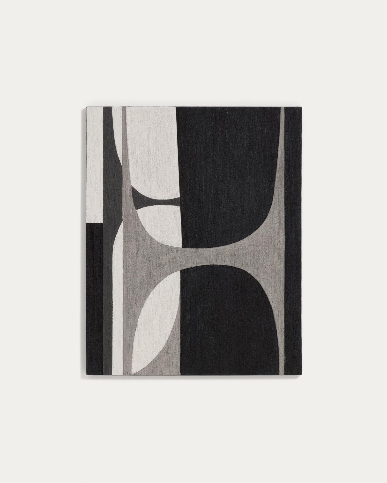 Abstraktes Bild Onure in Schwarz und Weiss, 80 x 100 cm in Weiss präsentiert im Onlineshop von KAQTU Design AG. Bild ist von Kave Home