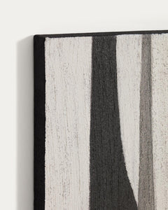 Abstraktes Bild Onure in Schwarz und Weiss, 80 x 100 cm